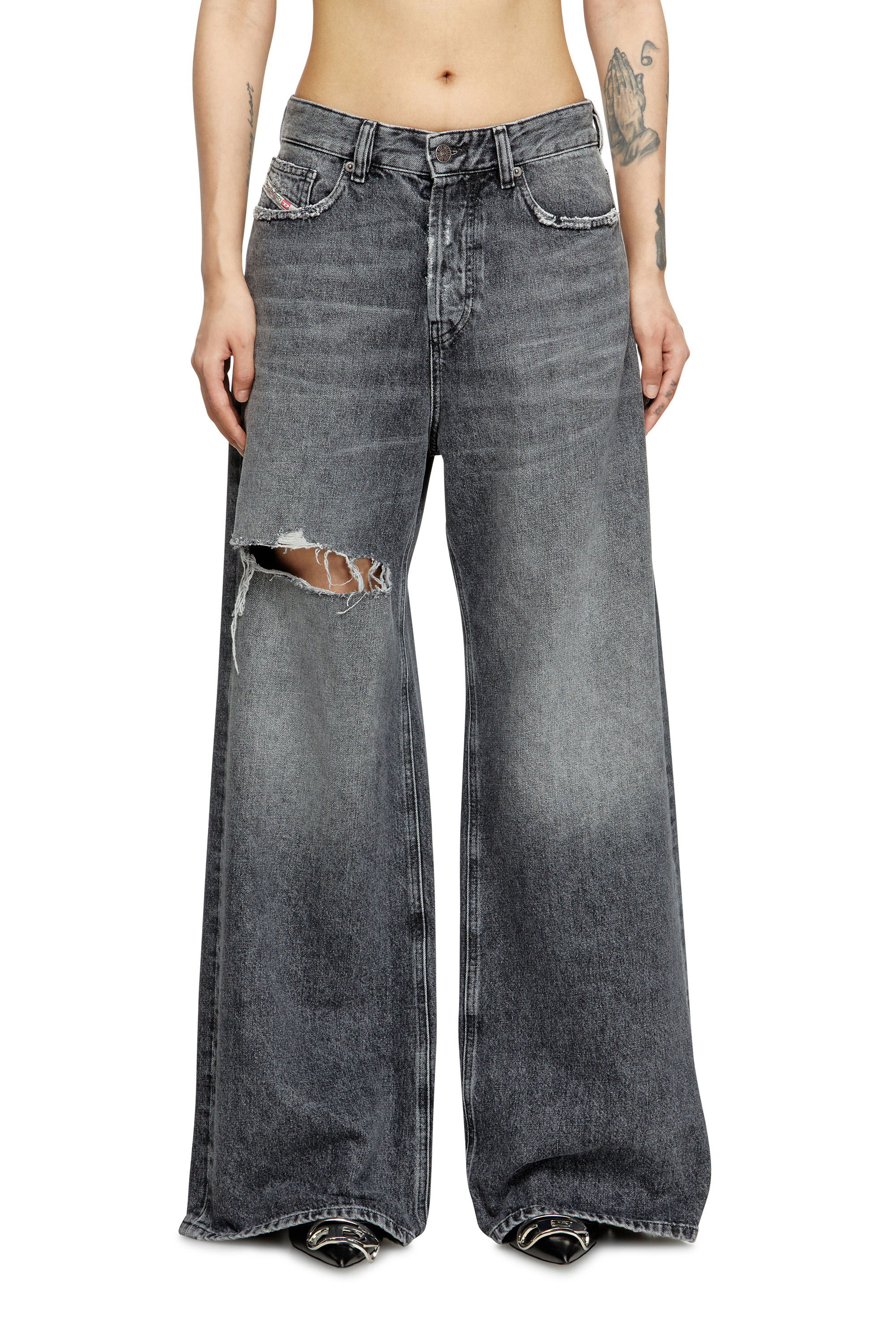 DIESEL デニムRelaxedJeans 1996 D-Sire 007x4 Relaxed Jeans - 1996 D-Sire | ブラック/ ダークグレー