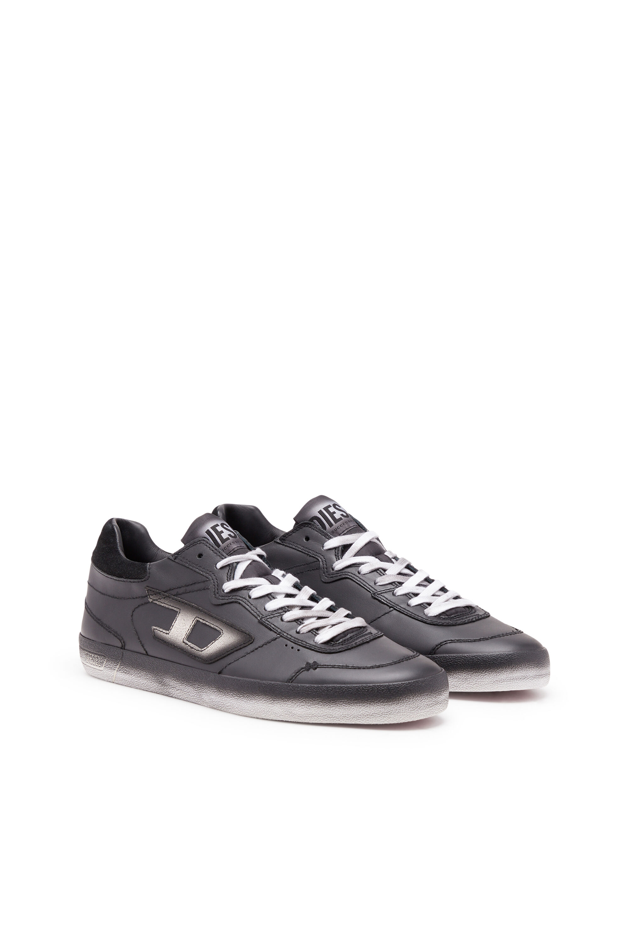 Diesel - S-LEROJI LOW, S-Leroji Low-Sneakers en cuir à effet estompé Homme in Noir - 2