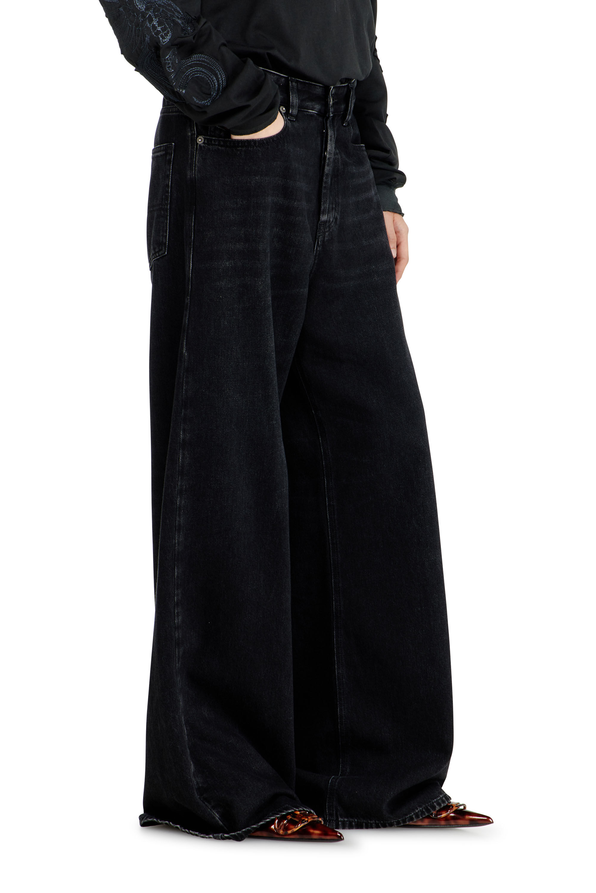 Women's Relaxed Jeans | Black/Dark grey | Diesel 1996 D-Sire