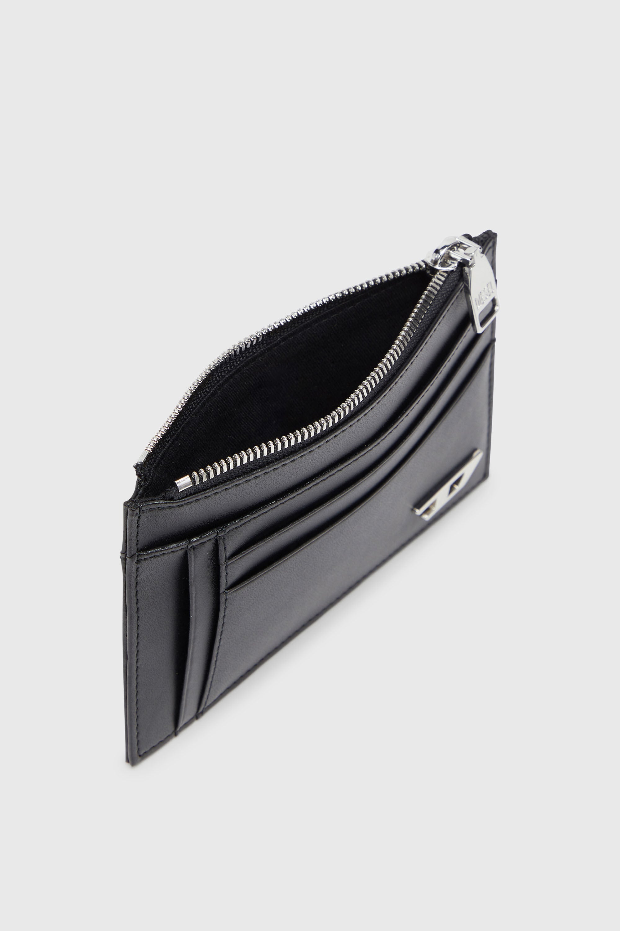 Diesel - D-LOGO 2.0 CARD CASE VI, Tarjetero de piel con bolsillo con zip Hombre in Negro - 3