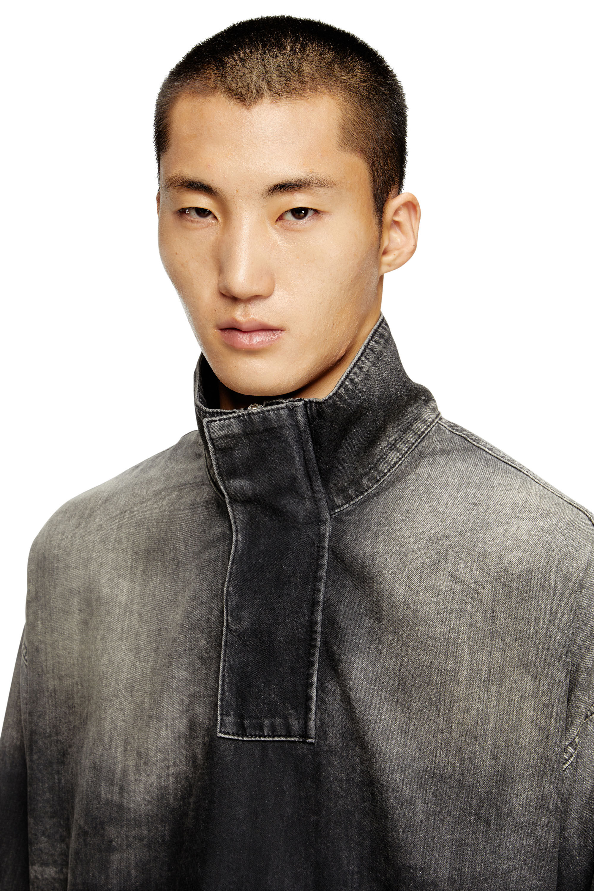 Women's Denim top with mock neck | Black | Diesel