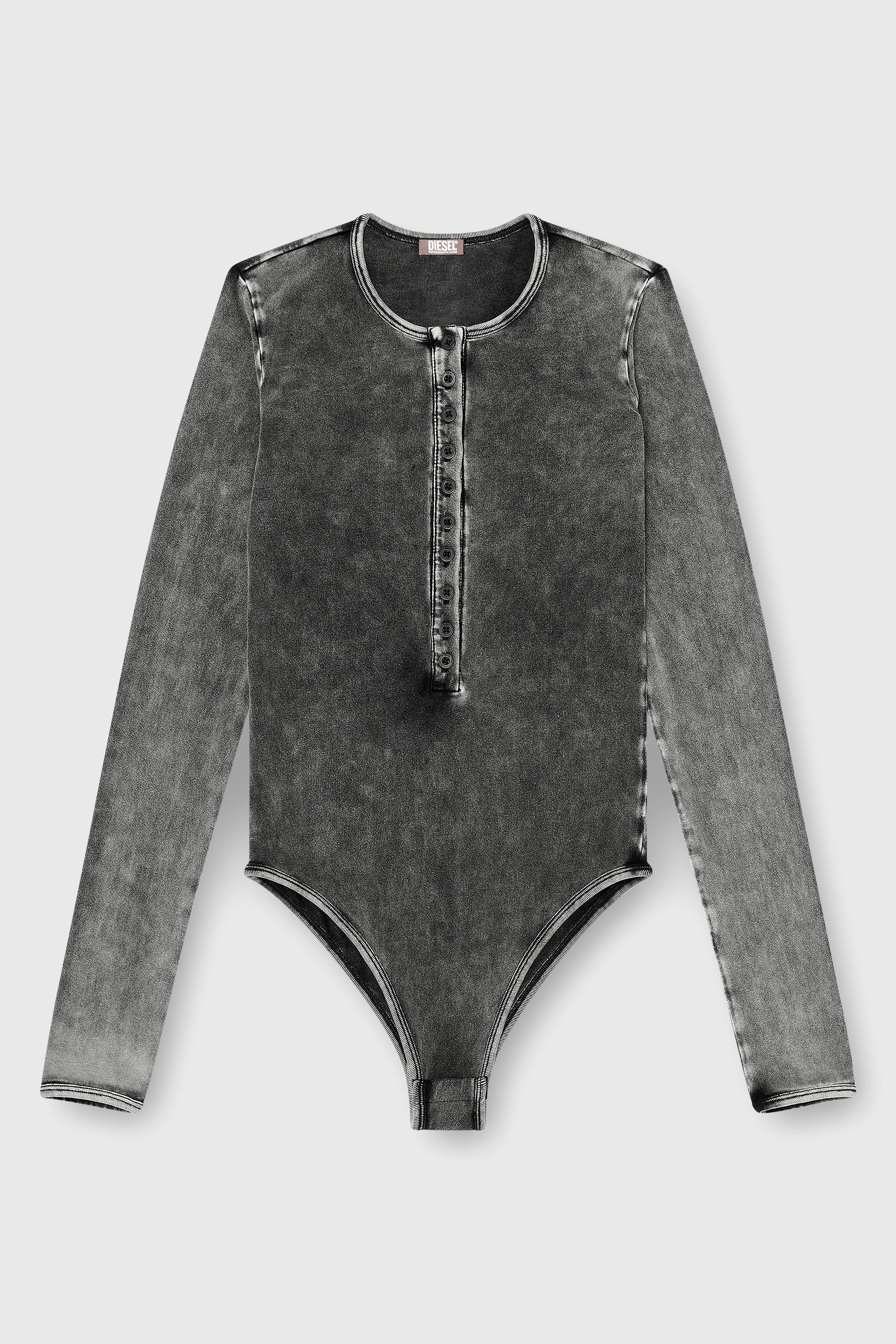 Diesel - FRESYA-DNM, Female's Cotton bodysuit with buttoned front in Dark Grey - 6