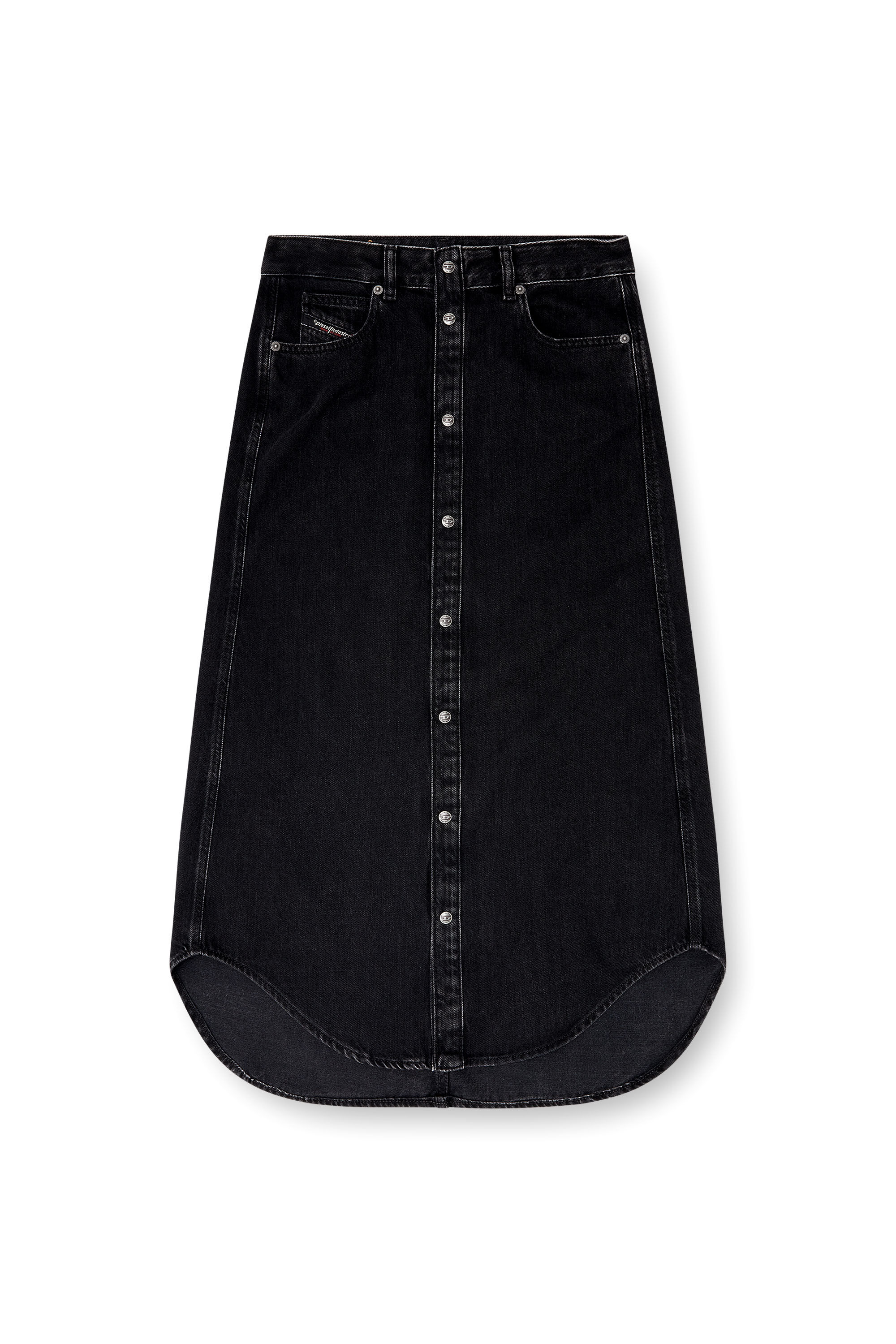DIESEL ロングスカート ブラック DIESEL - DIESEL ディーゼル ロング・マキシ丈スカート M 黒 【古着