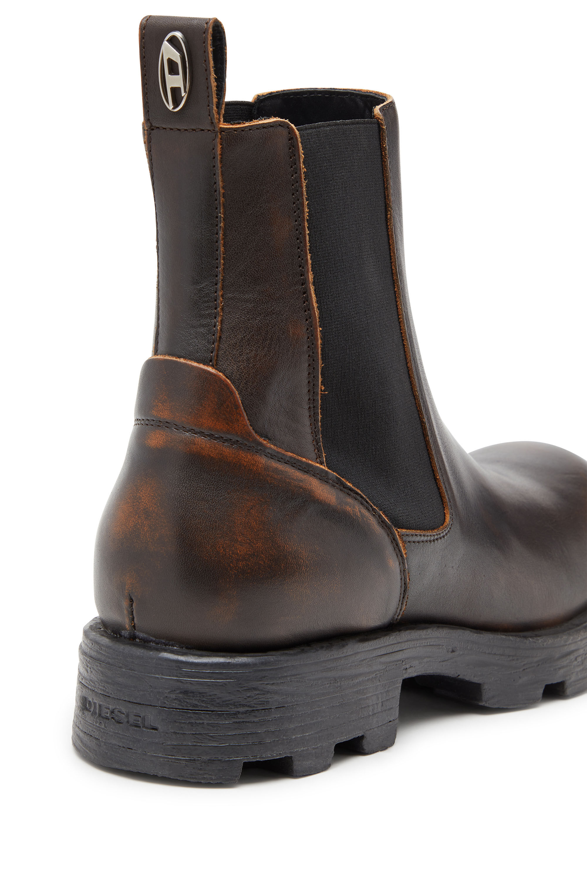 Men's D-Hammer-Chelsea boots in brushed leather | Brown | Diesel