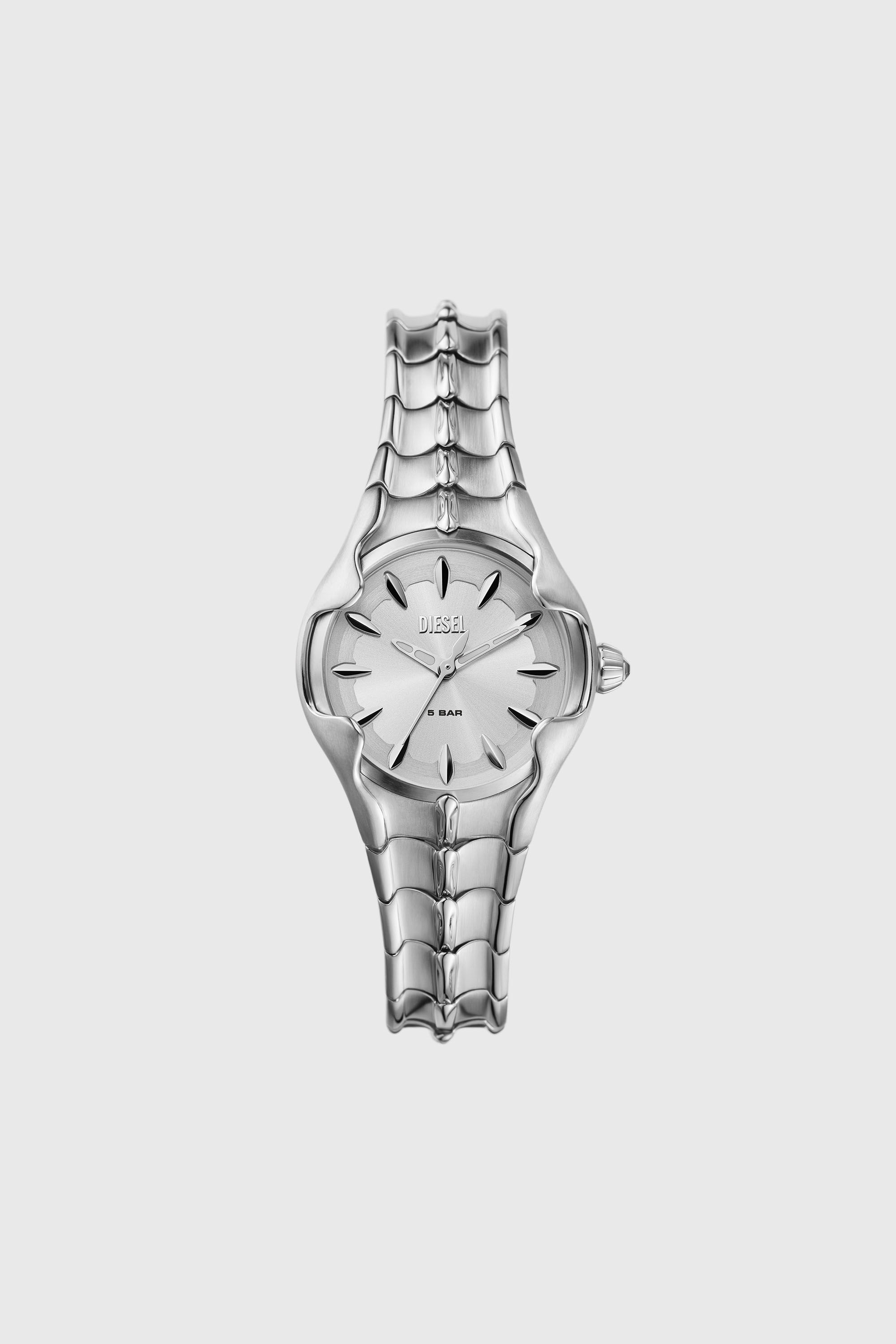 【希少品】 DIESEL ディーゼル ホワイト 腕時計 型番「DZ53 Women's Vert three-hand stainless steel watch | Silver | Diesel