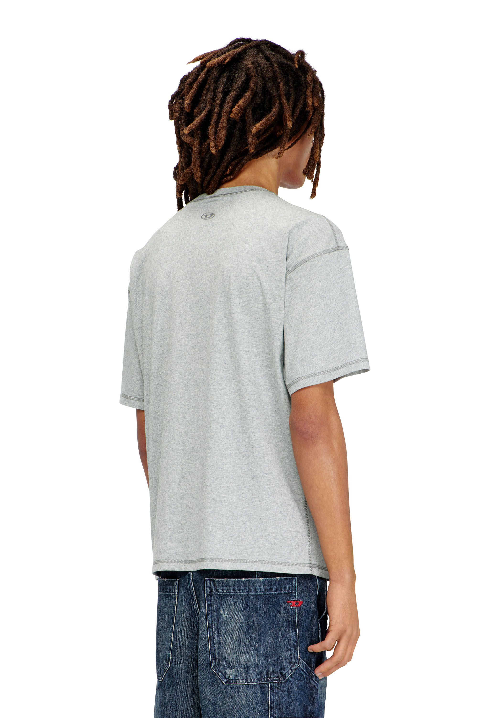 Men's Relaxed T-shirt with dolphin graphic | Grey | Diesel