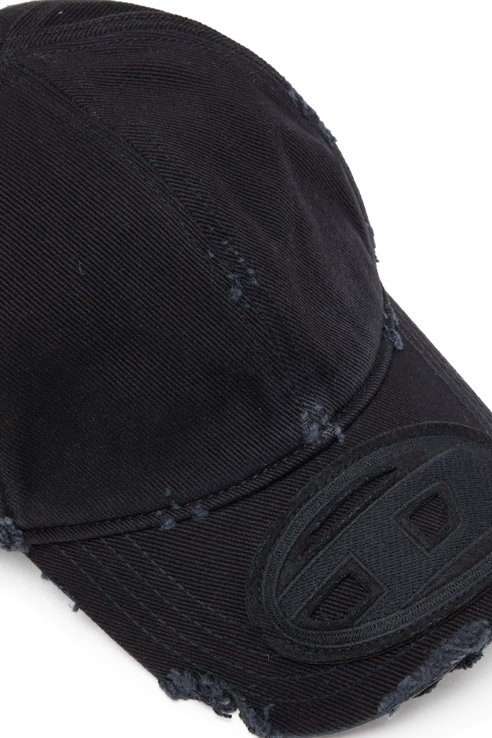 Men's Cotton twill cap with distressed details | Black | Diesel