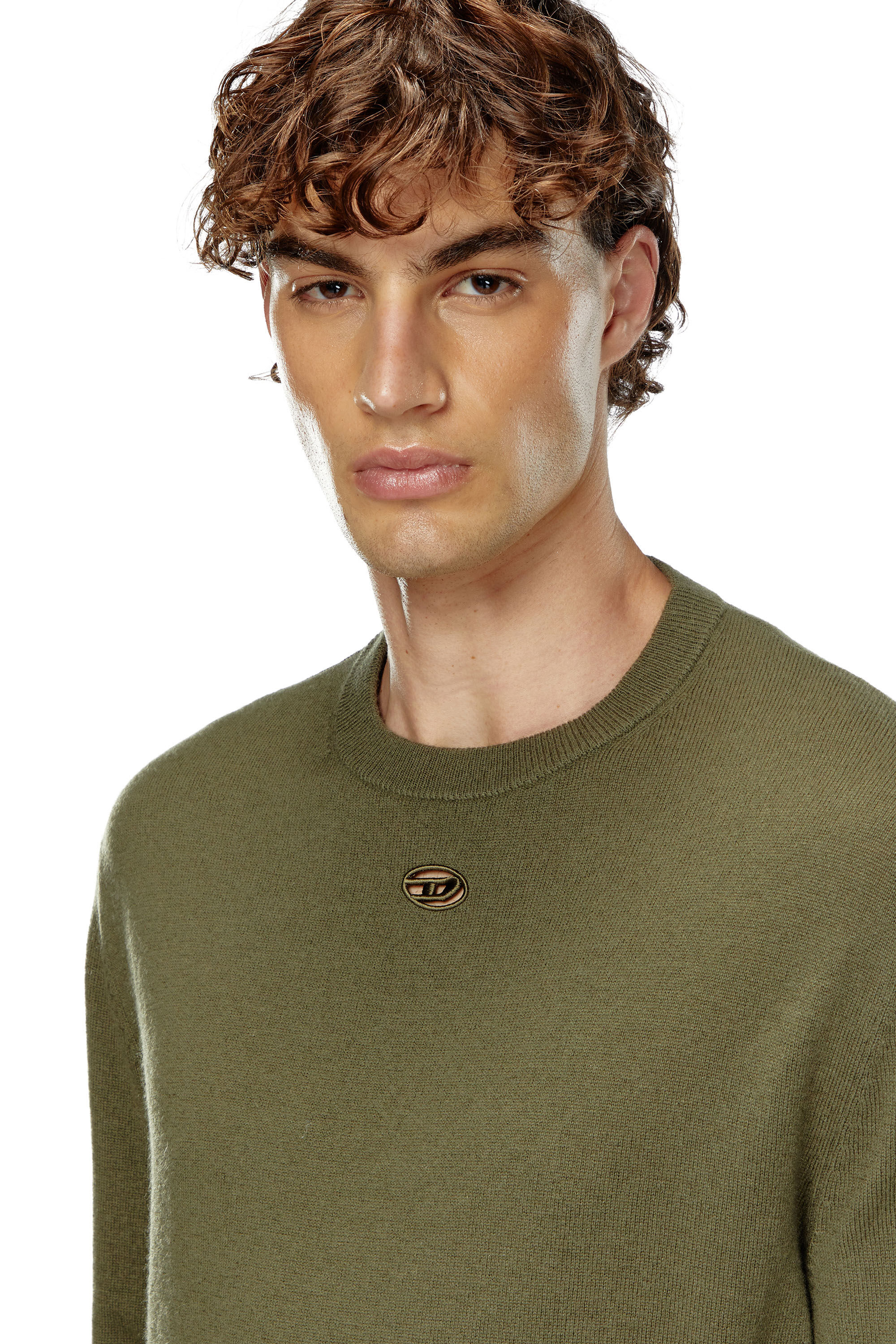 Diesel - K-VIERI, Male's Wool and cashmere jumper in Dark Green - 5