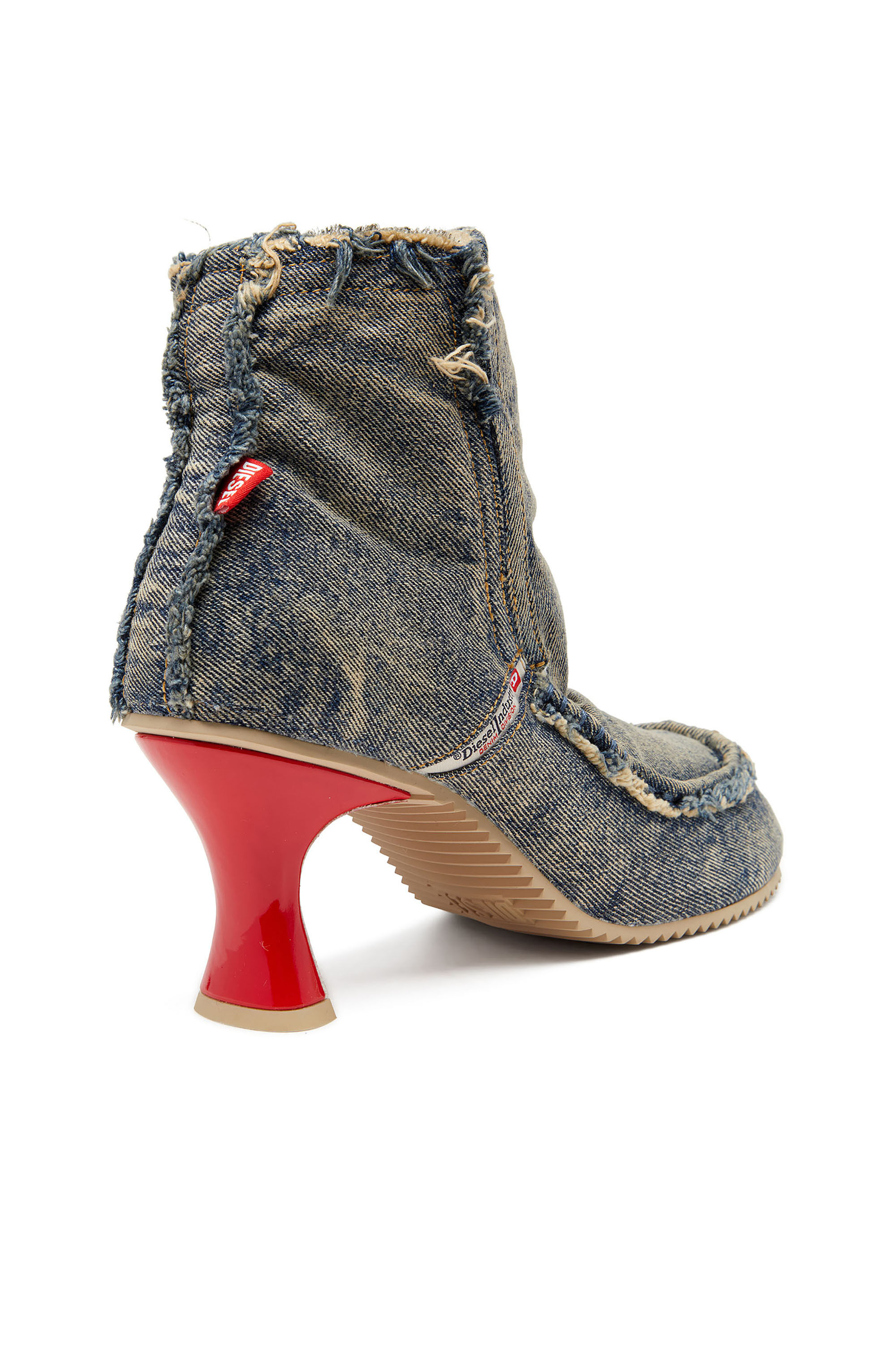 Diesel - D-WOODSTOCK HEEL AB, Female's D-Woodstock - Denim boots with heel in Blue - 6