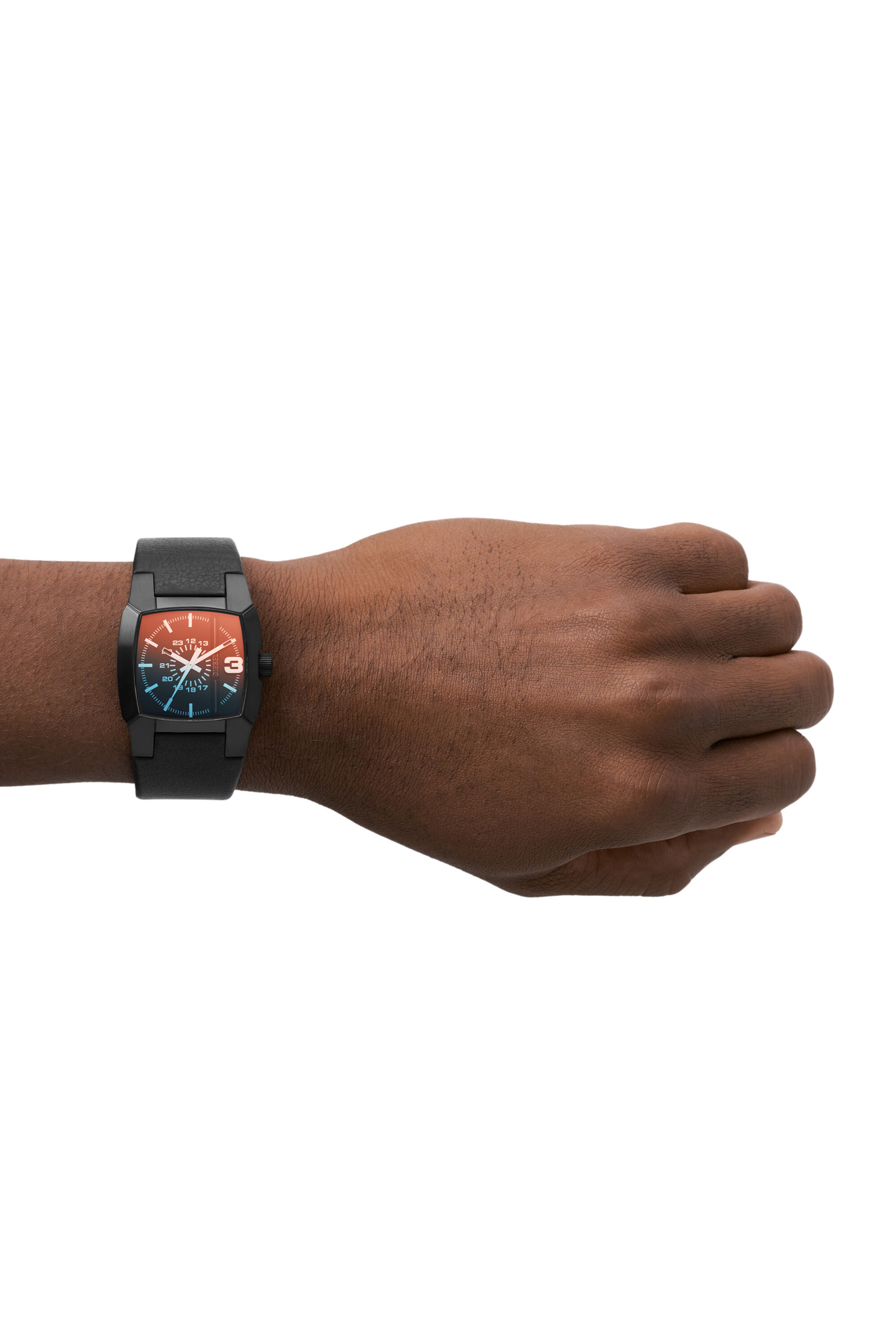 Diesel - DZ2000, Montre Cliffhanger en cuir noir Mixte in Noir - 5
