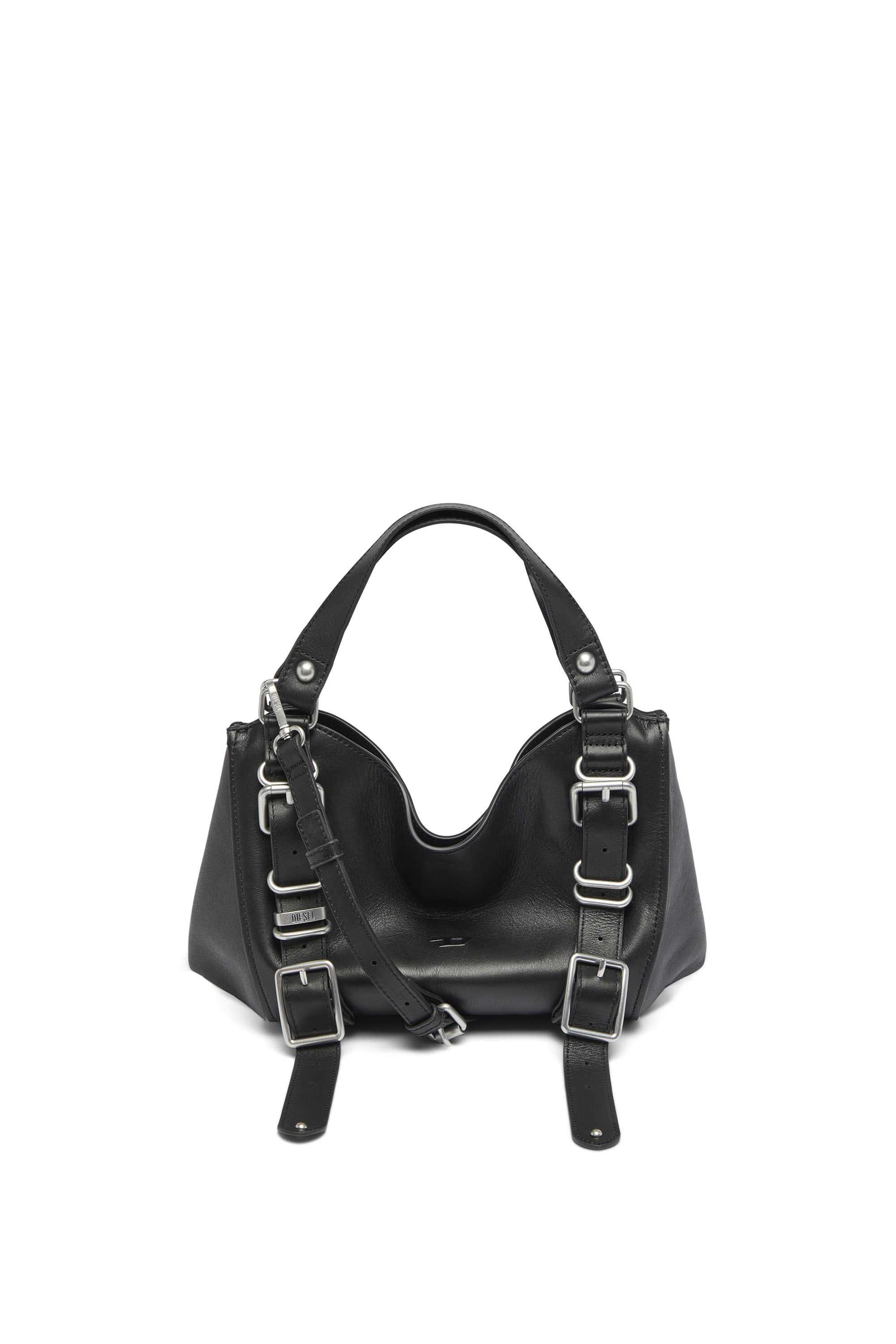 Women's D-One-Small top-handle bag in treated leather | Black