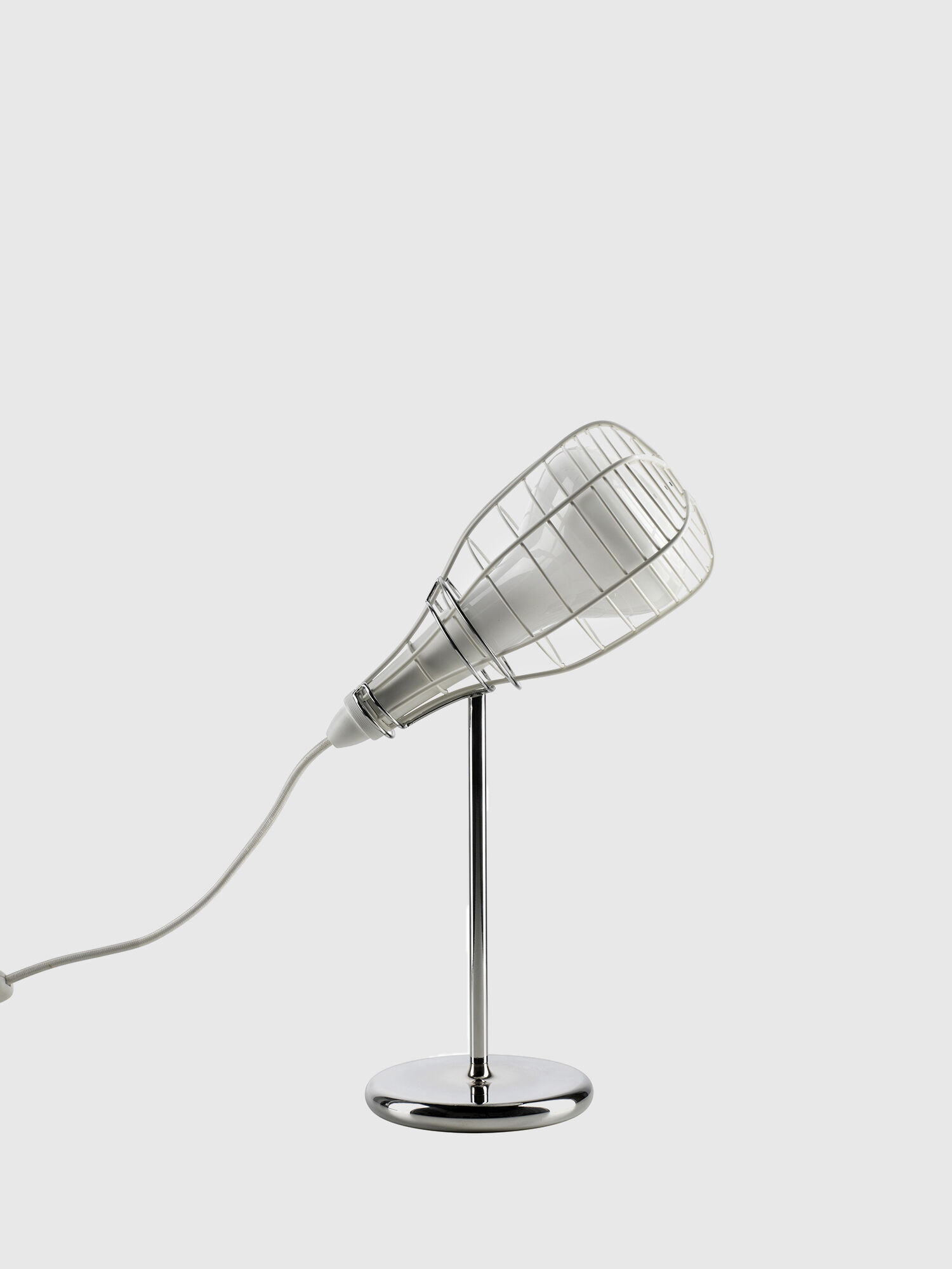 Diesel - CAGE MIC BIANCO, Unisex's Table lighting with a metal grille in White - 1