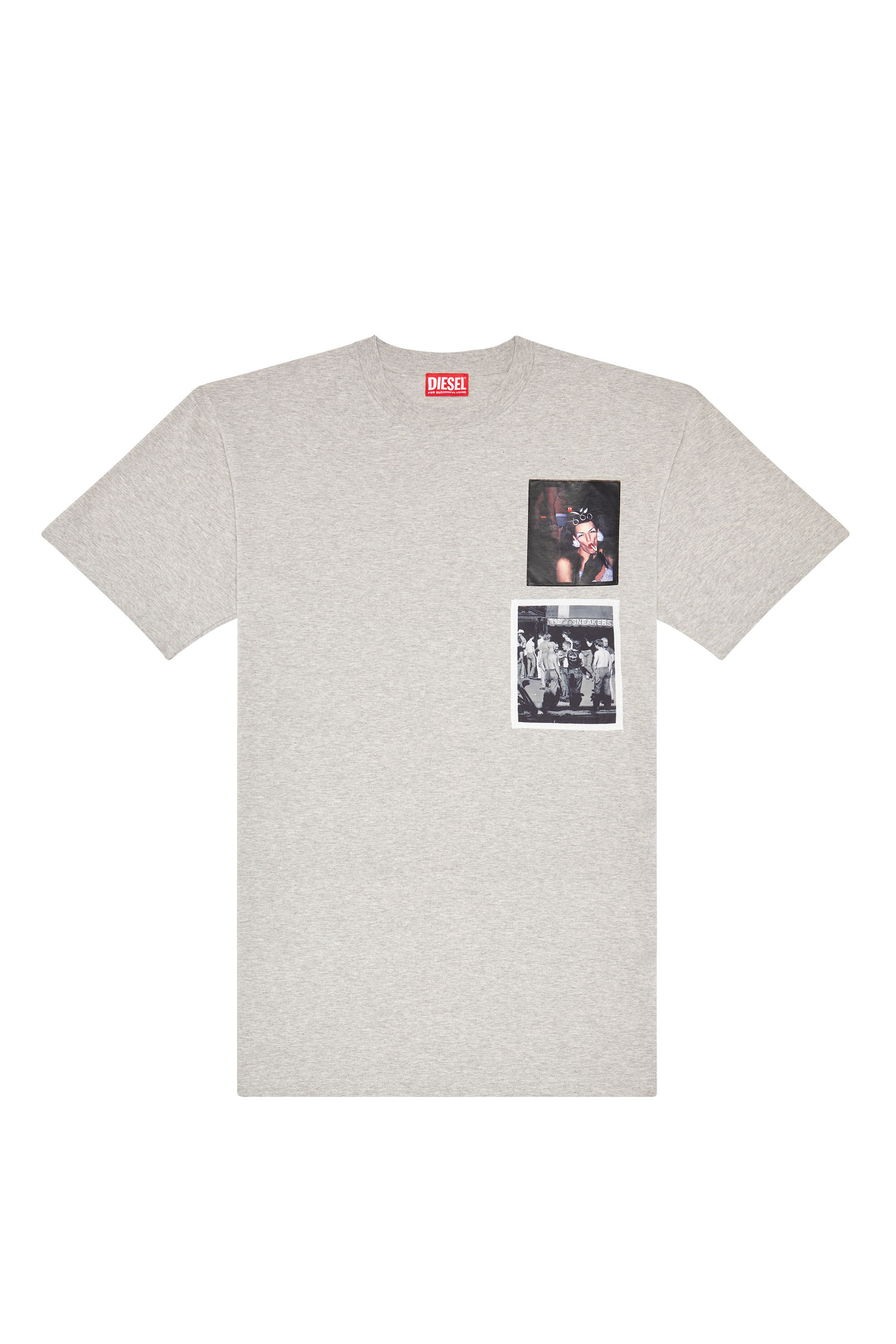 Diesel - PR-T-NLABEL-23, T-shirt boxy avec empiècements Mixte in Gris - 2