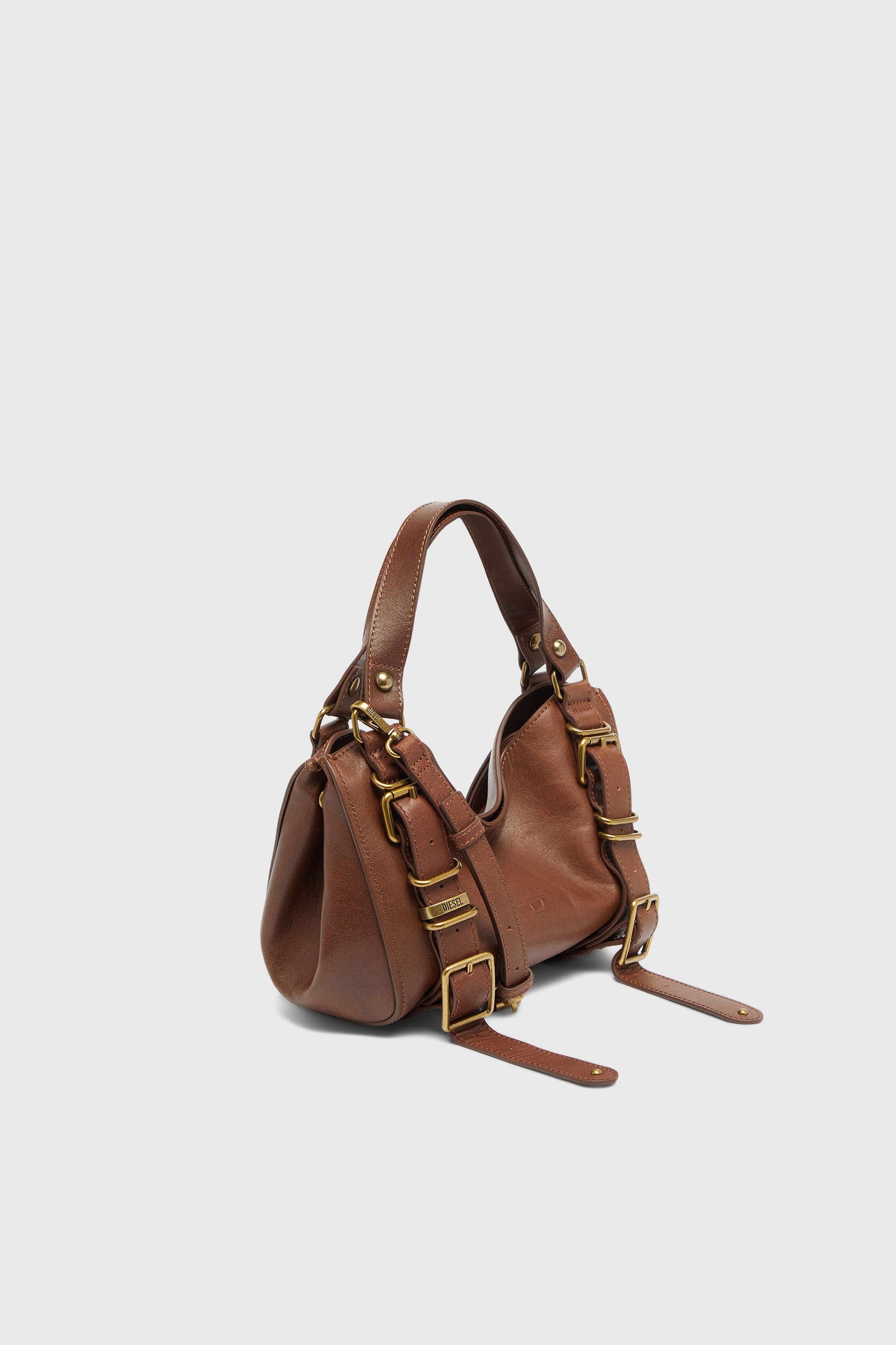Women's D-One-Small top-handle bag in treated leather | Brown