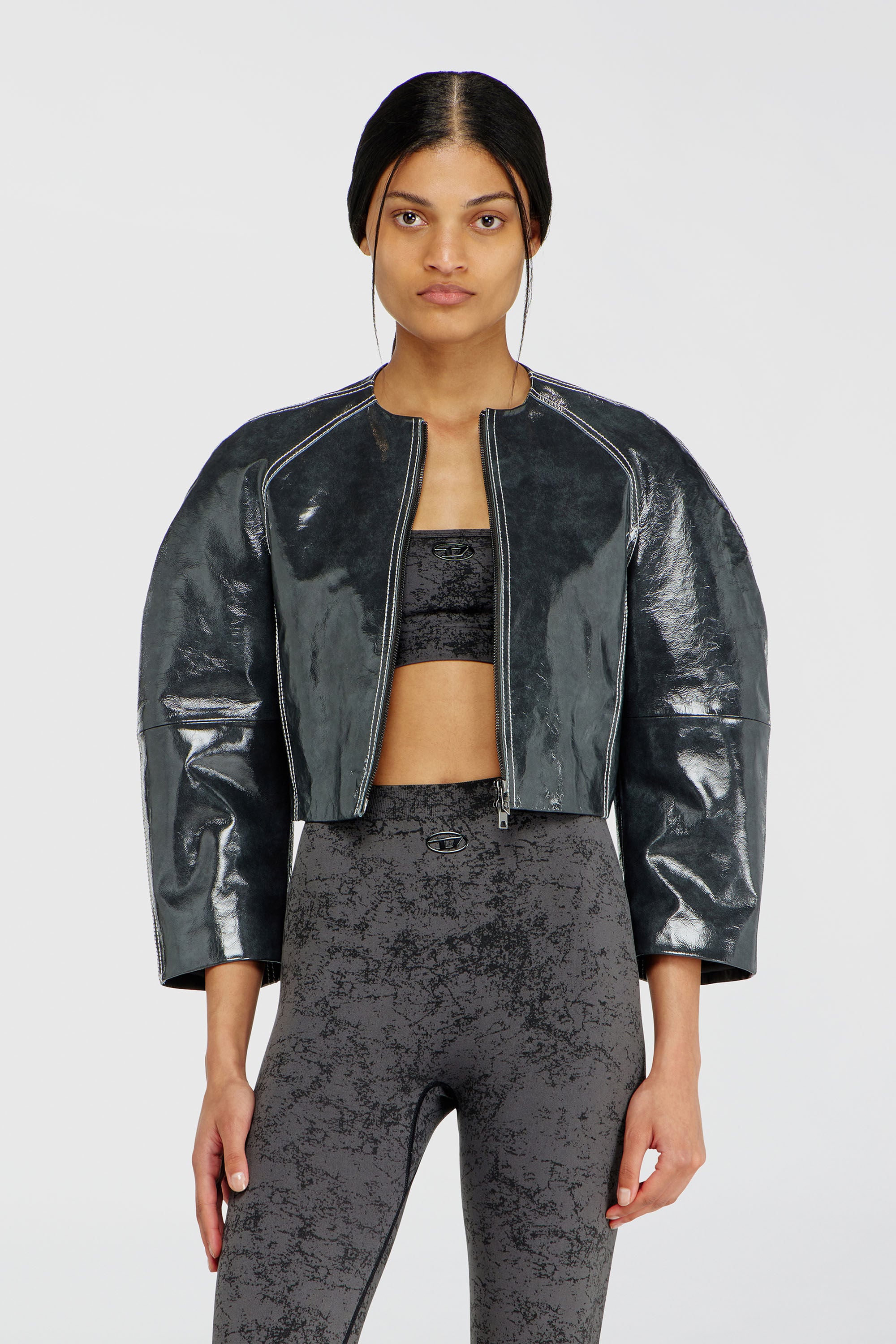 Diesel - HELLA-UTLT, Top deportivo con estampado utility Mujer in Gris - 4