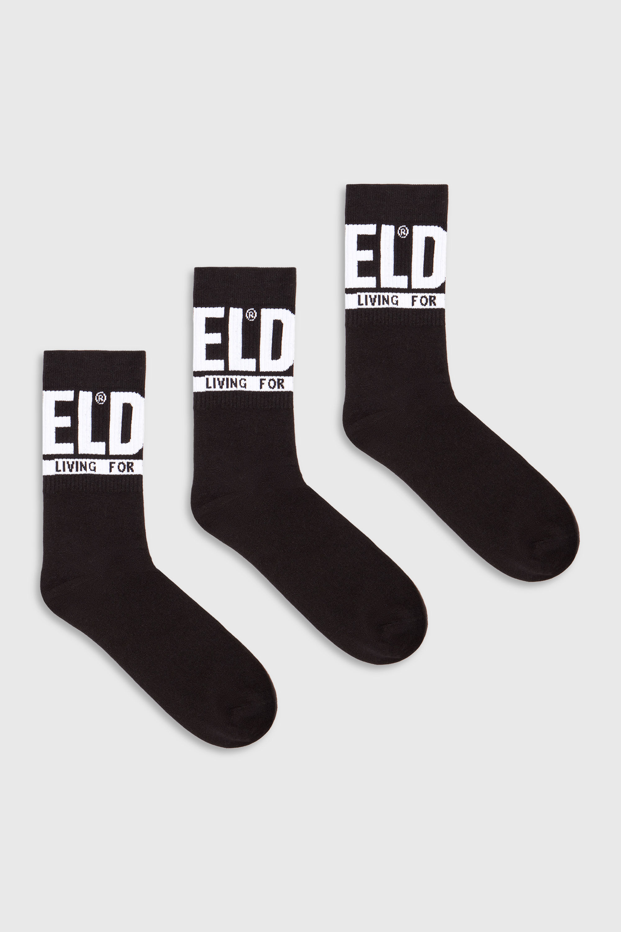 Diesel - SKM-RAY-THREEPACK, Man's Three-pack of logo cuff socks in Black - 1