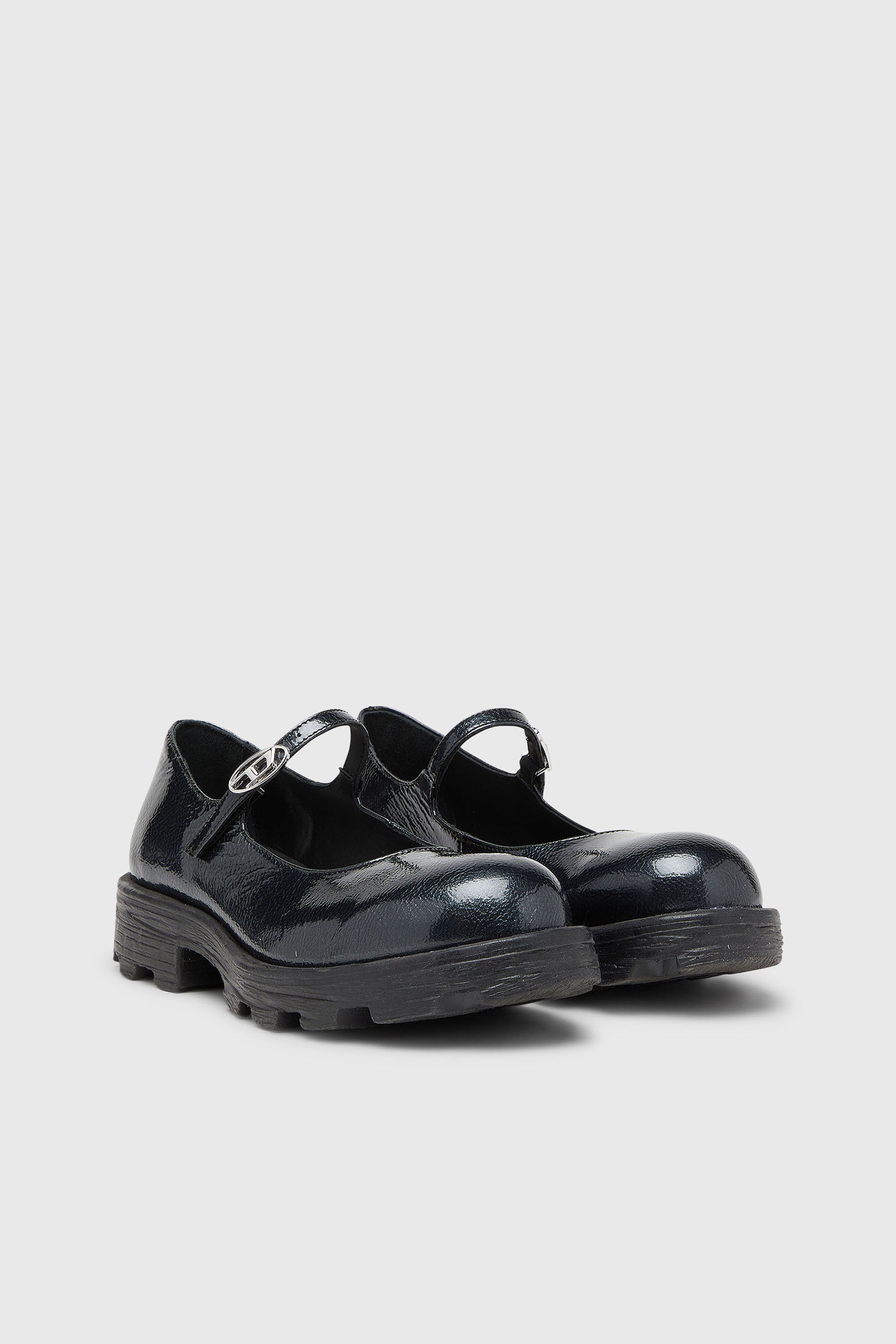 Diesel - D-HAMMER MARY JANE, D-Hammer - Merceditas con suela dentada en charol Mujer in Negro - 2