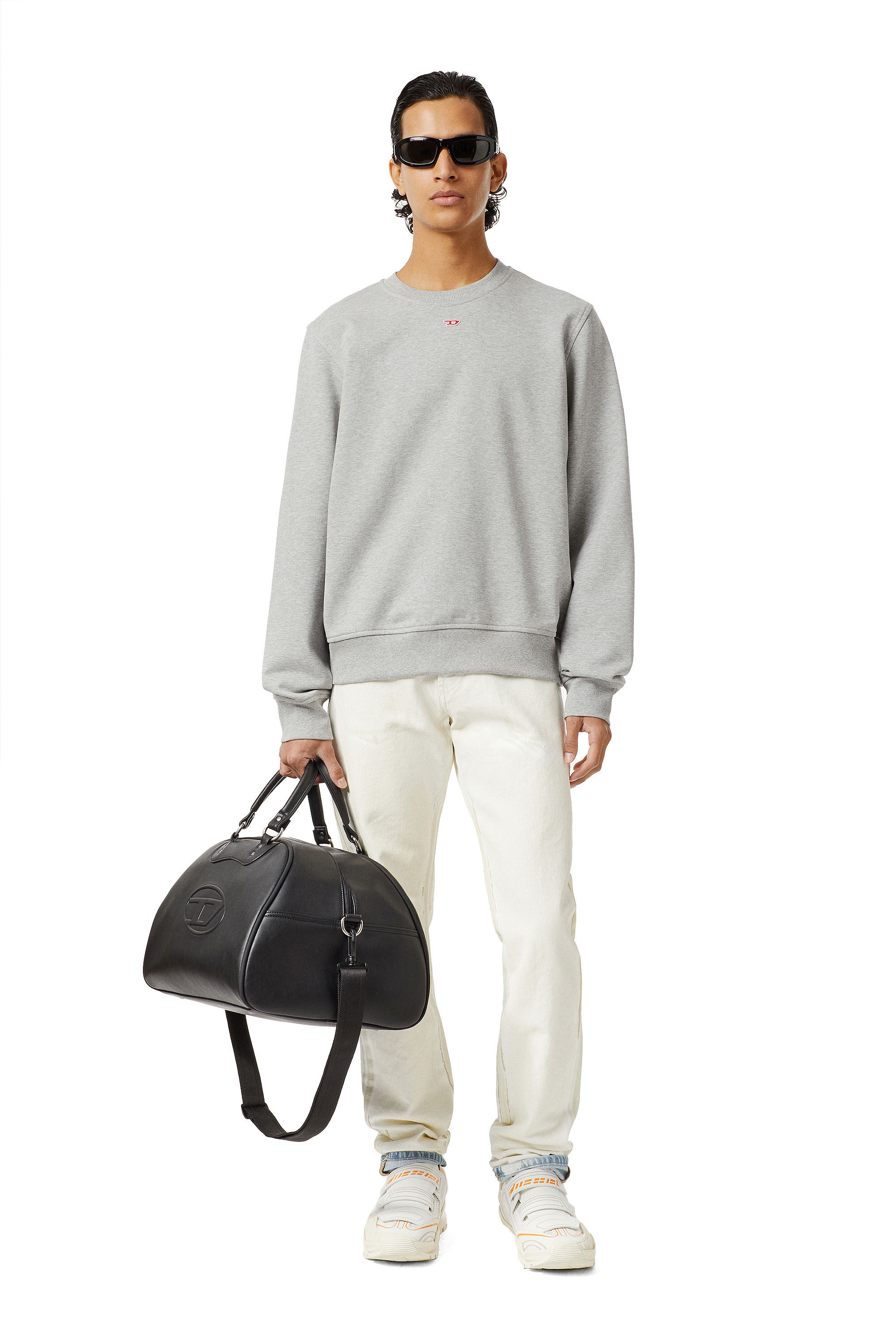 Diesel - S-GINN-D, Male's Sweatshirt with D logo in Grey - 1