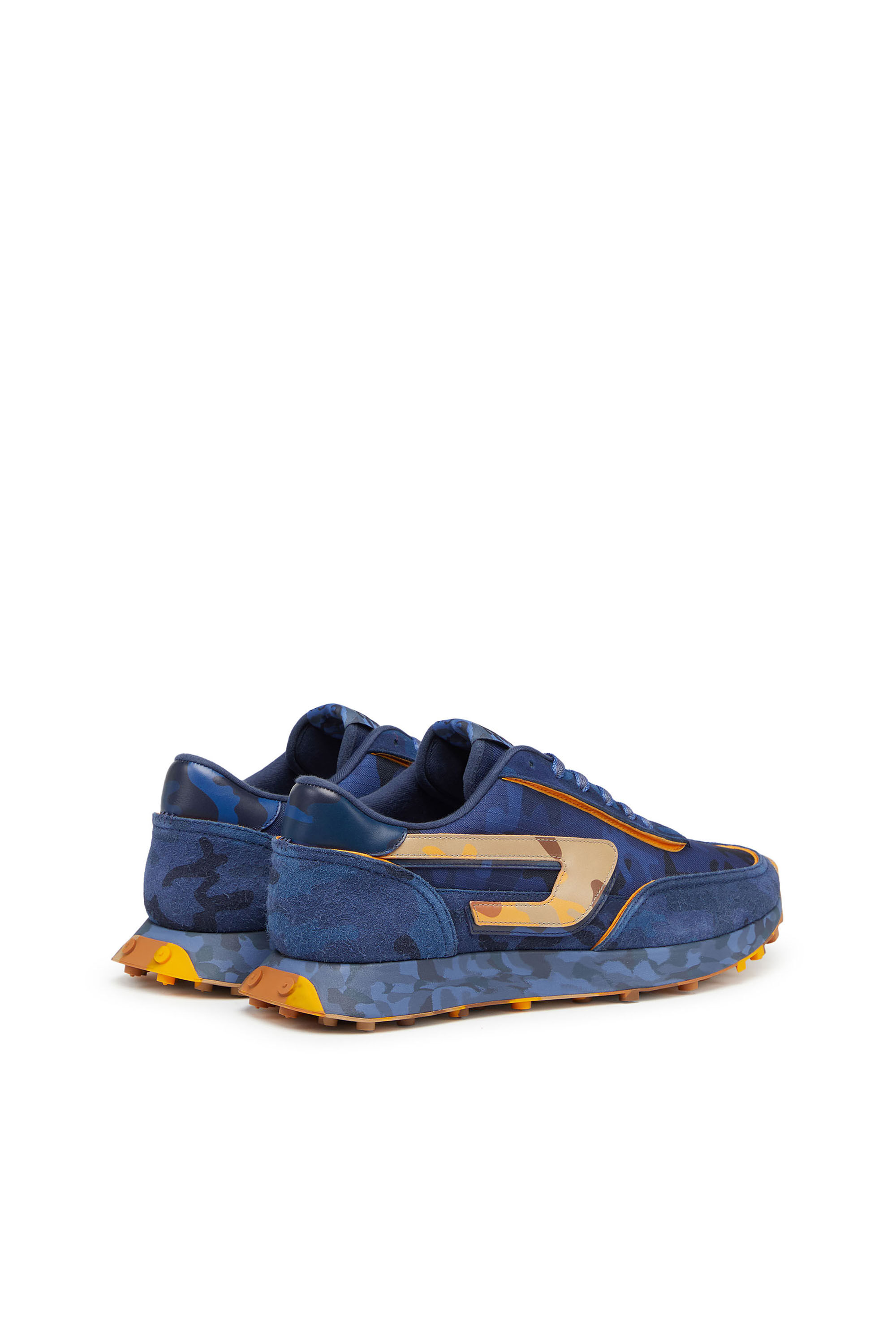 Diesel - S-RACER LC, Male's S-Racer Lc - Low-top sneaker with camo print in Blue/Yellow - 3