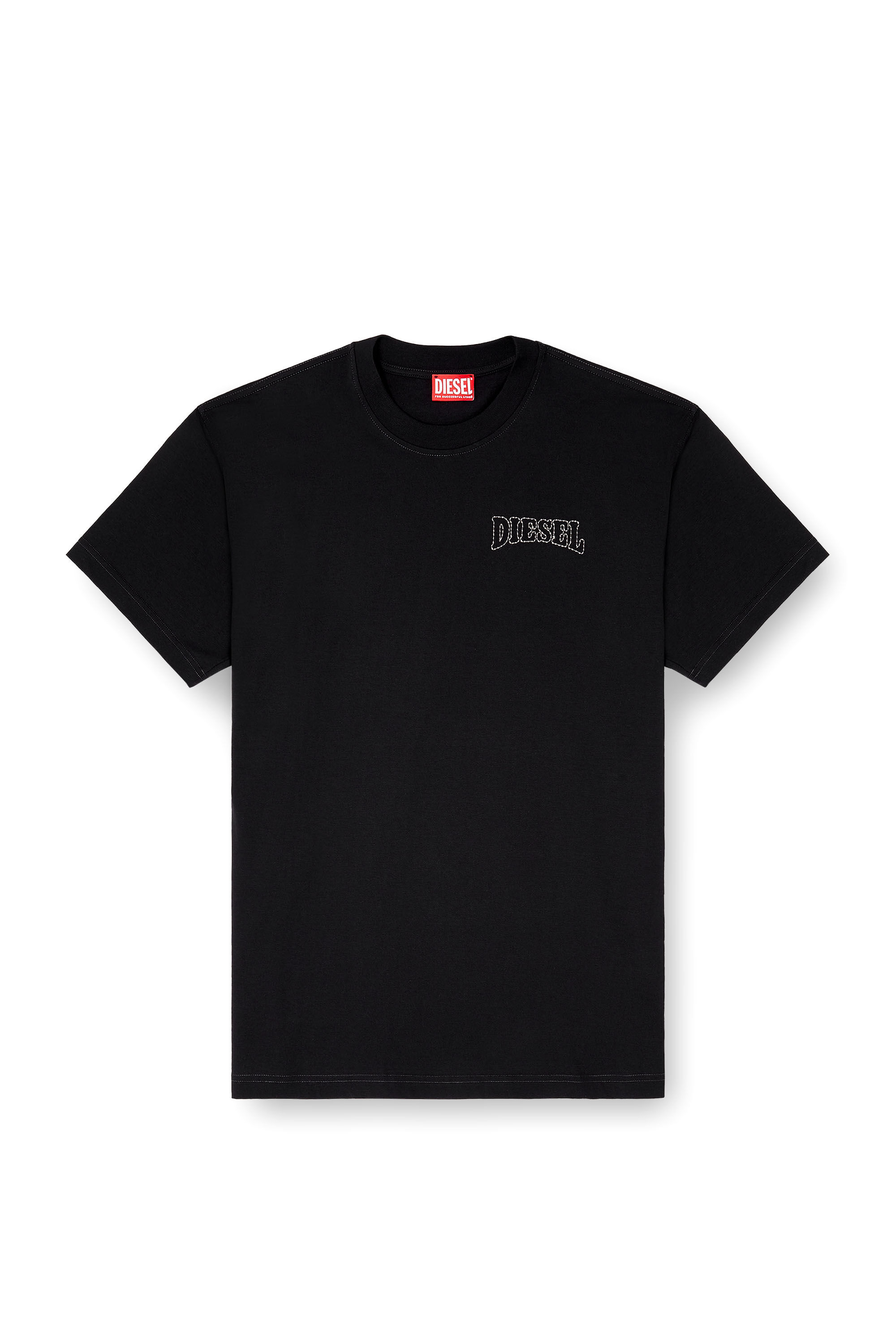 Diesel - T-NORM-V16, Man's Regular cotton T-shirt with Diesel embroidery in Black - 2