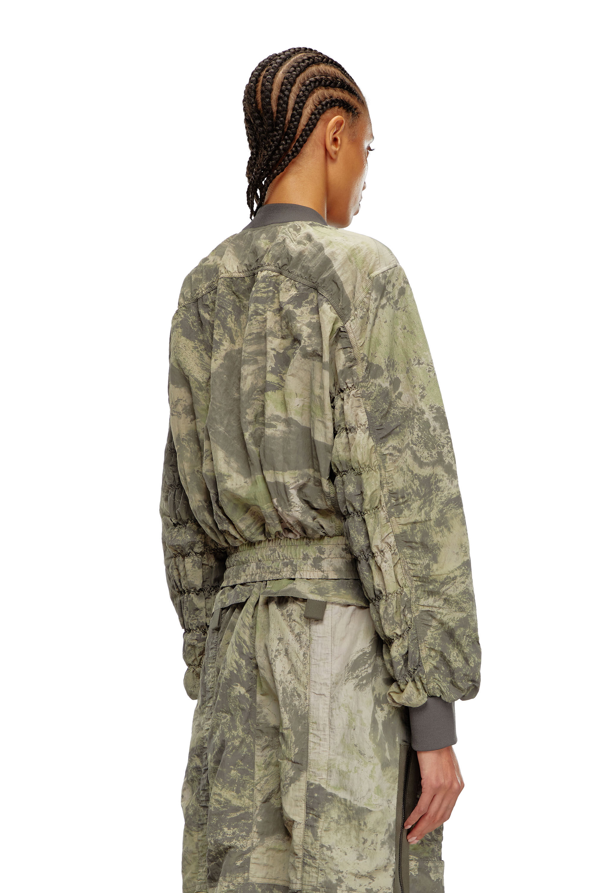 Women's Bomber jacket in light nylon | Green | Diesel