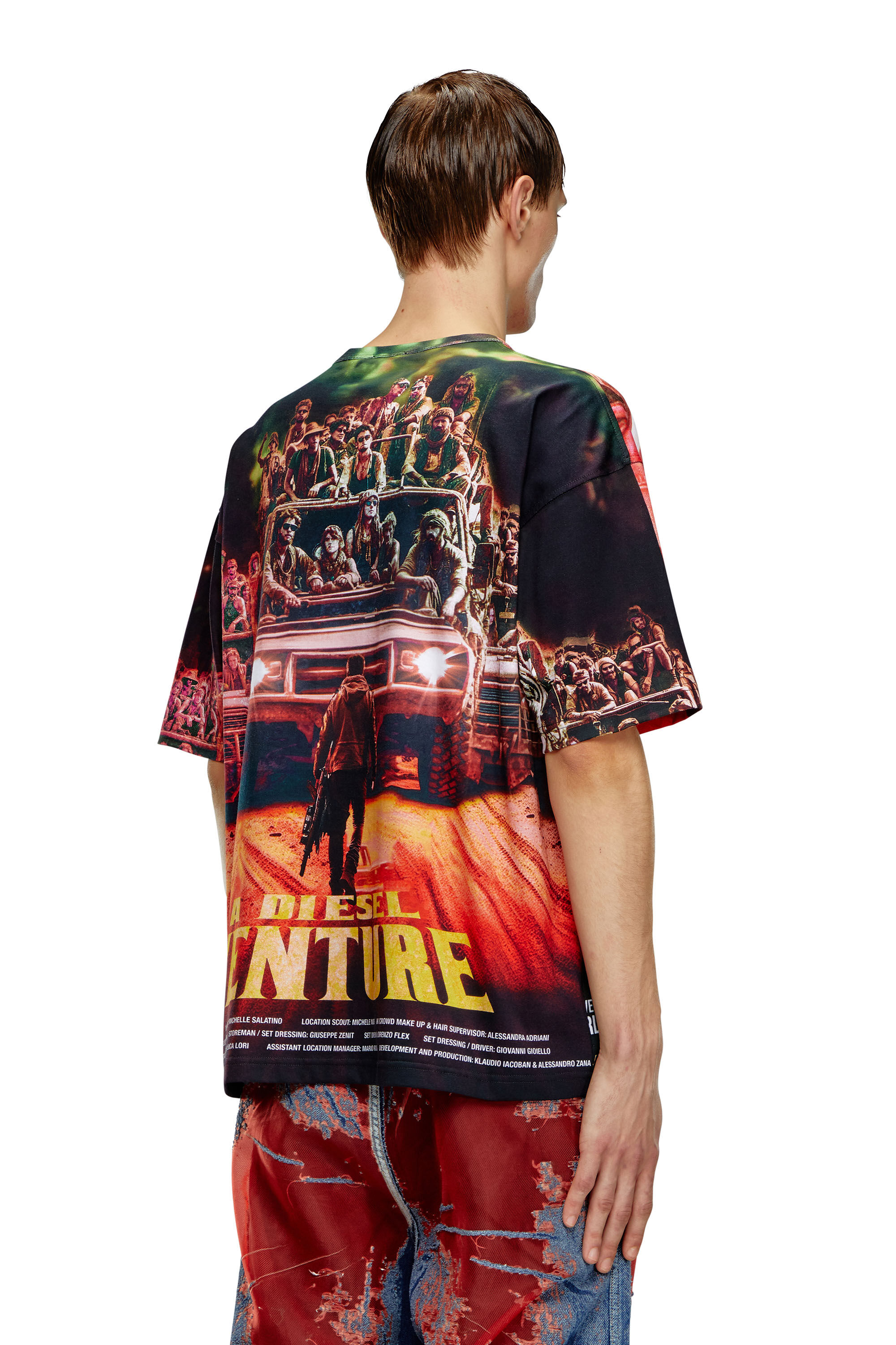 Diesel - T-BOXT-ADVENTURE, Male's T-shirt with Diesel film print in Black/Red - 4