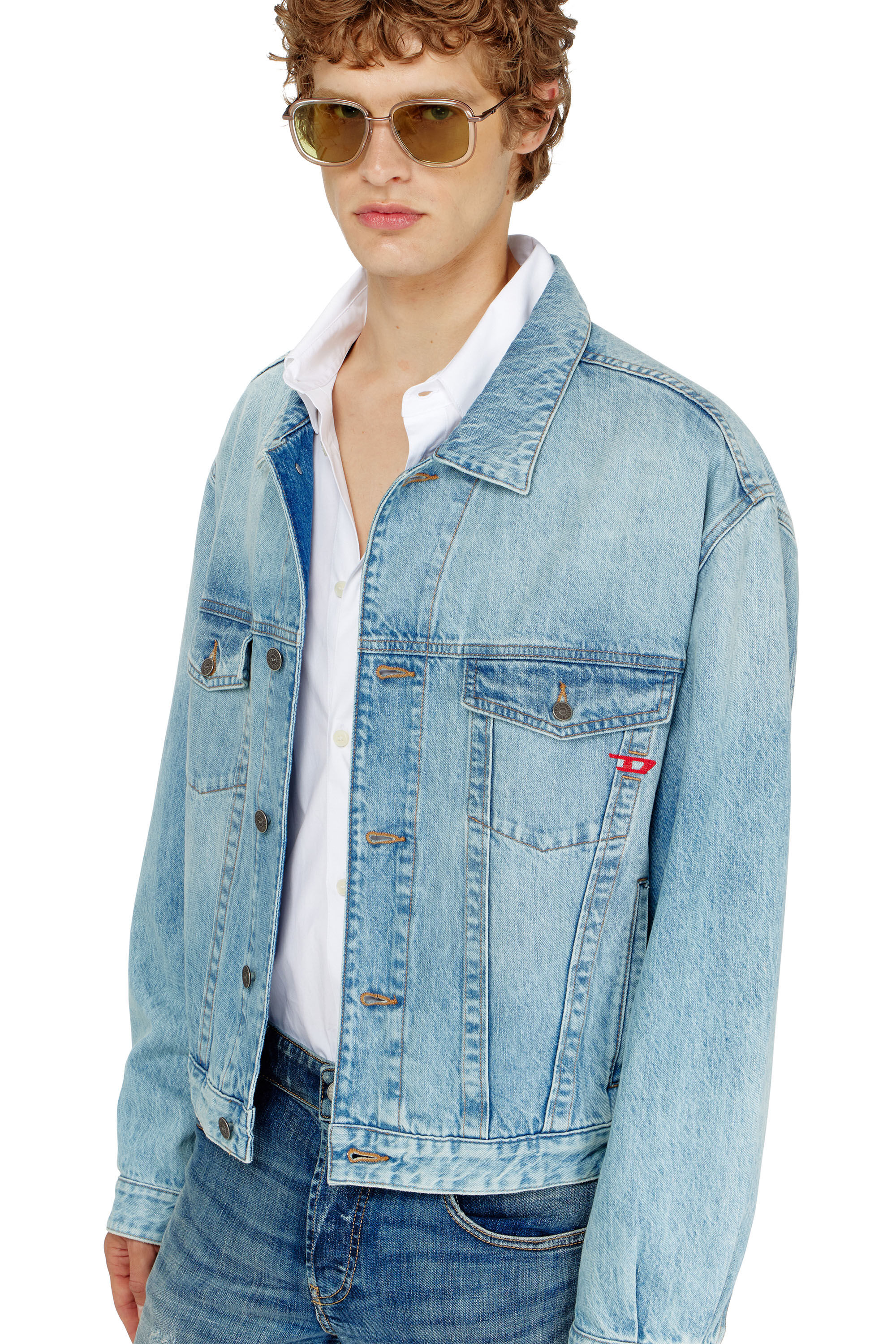 Diesel - D-RANGER, Unisex's Trucker jacket in denim in null - 4