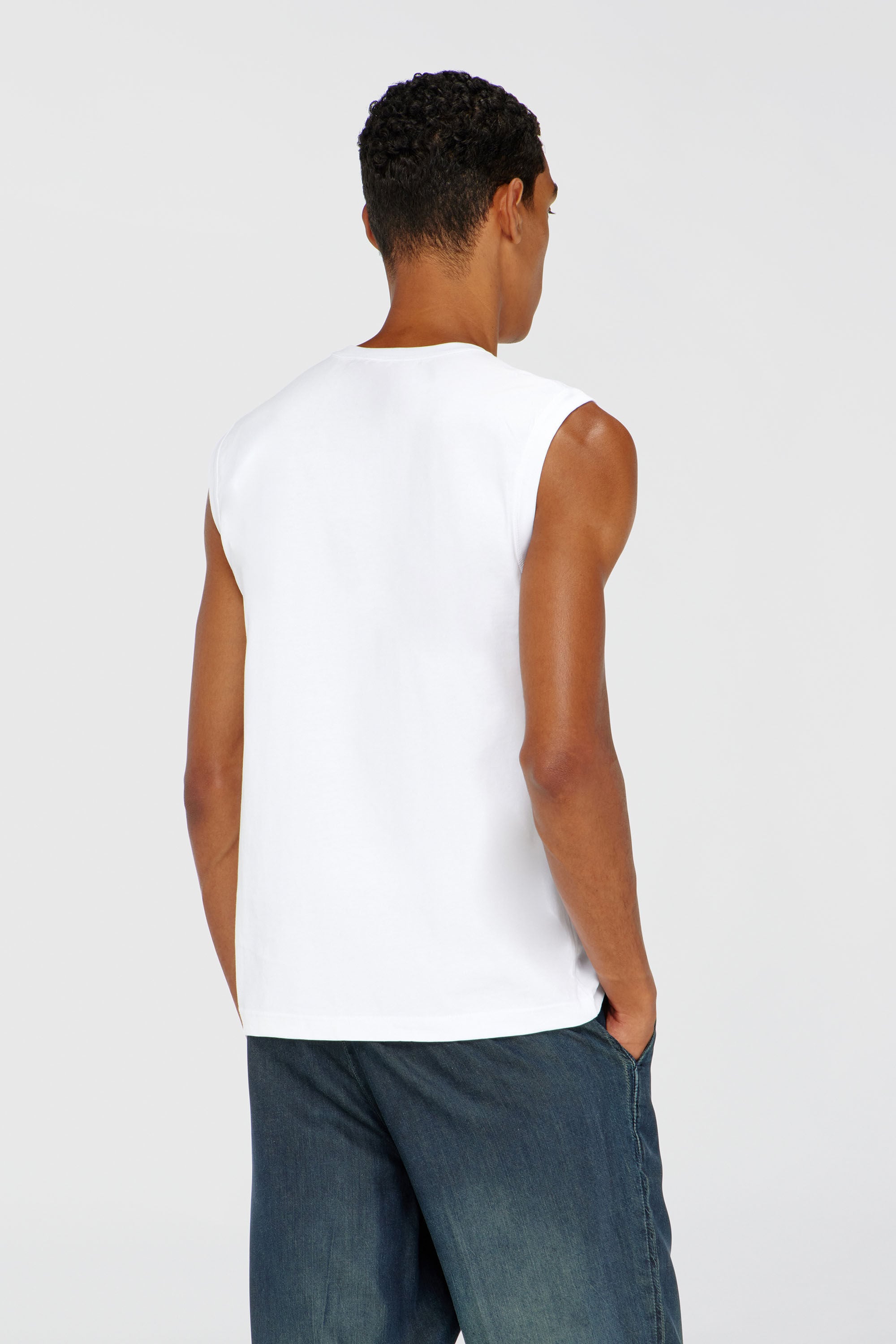 Diesel - T-BISCO-OD, Man's Tank top with metallic Oval D in White - 4