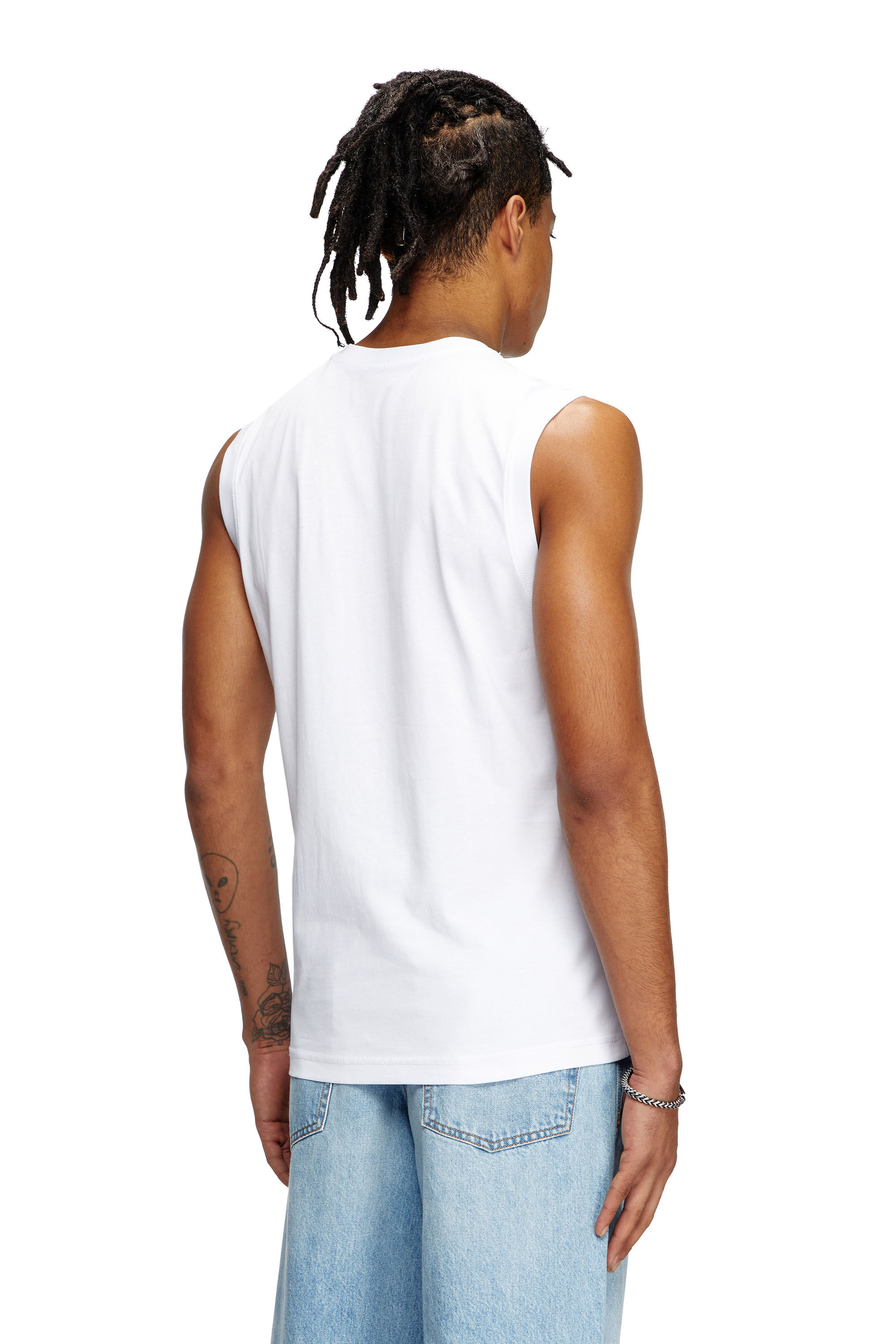 Men's Tank top with chest logo print | White | Diesel