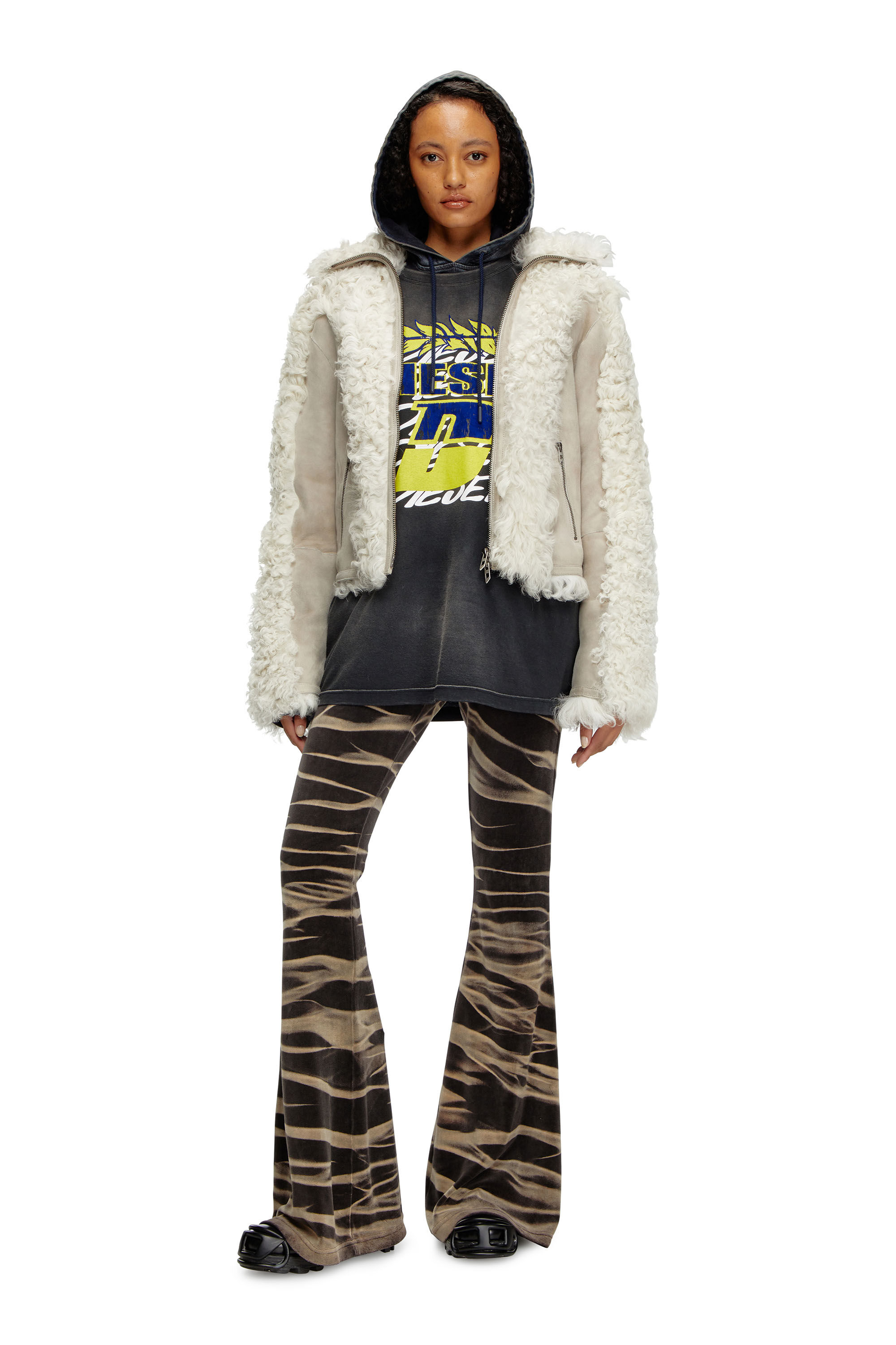 Diesel - L-AUREL, Female's Shearling jacket in White - 1