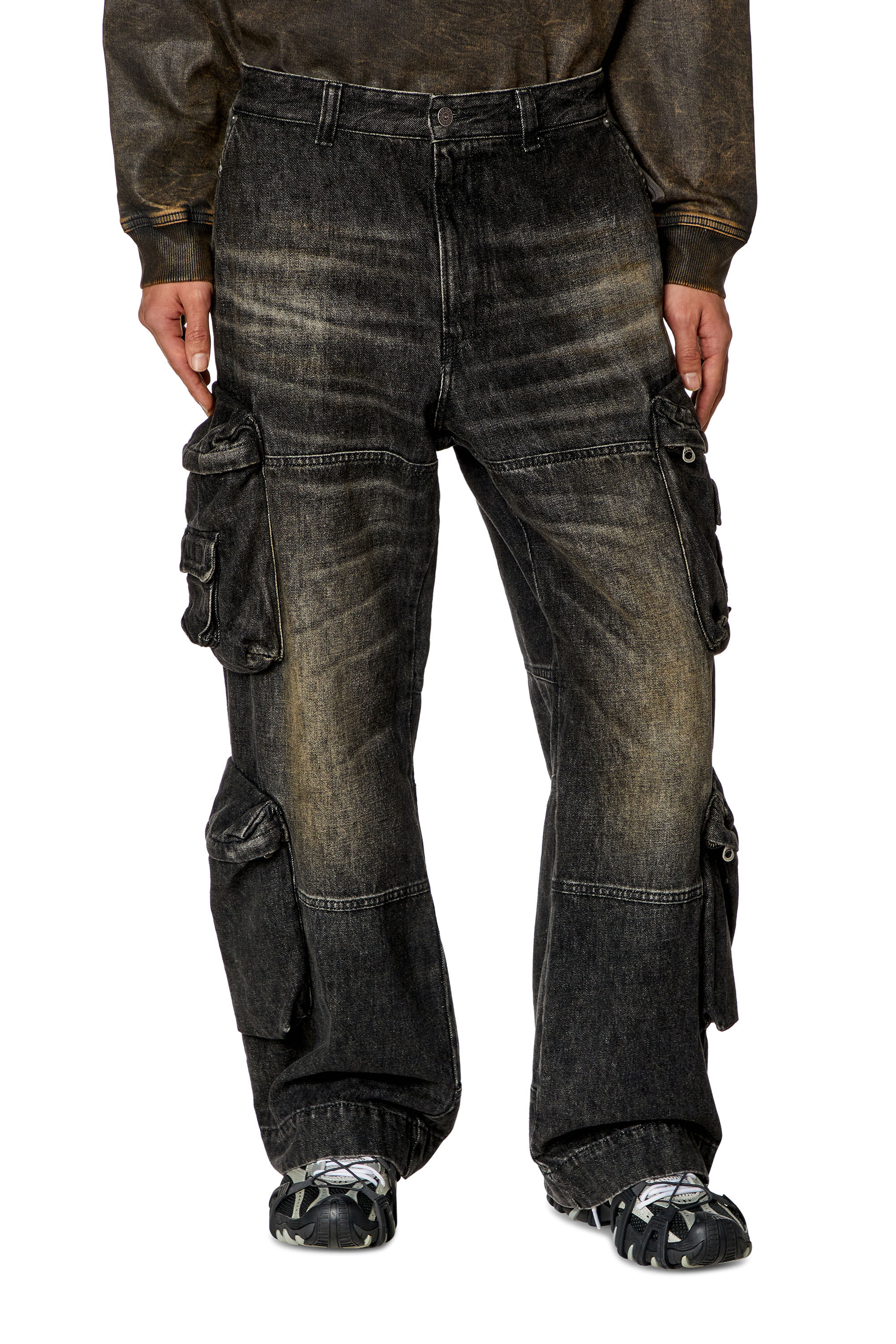 Diesel - Male's Relaxed Jeans D-Fish 0GHAA, Black/Dark Grey - 3