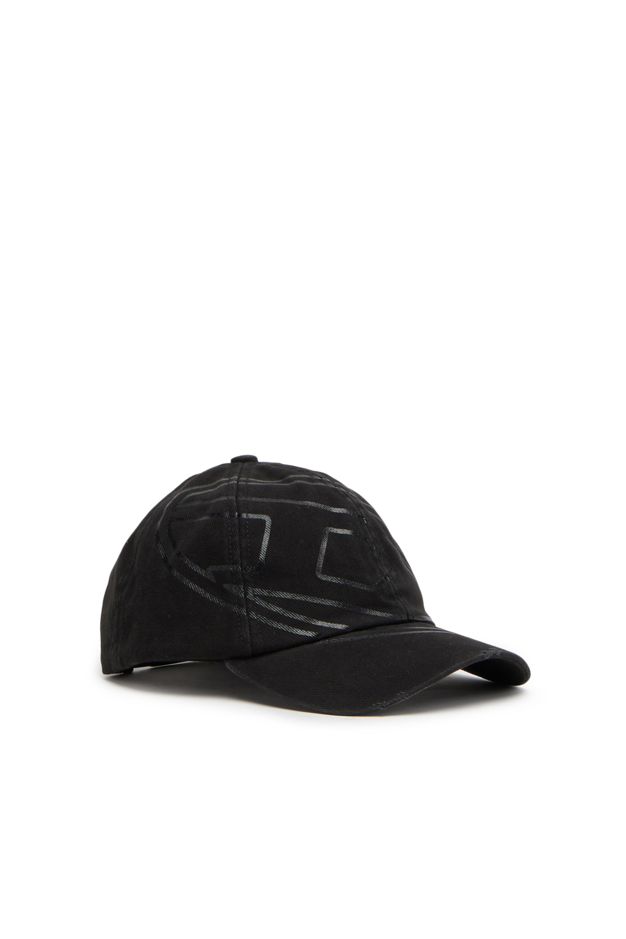 Diesel - C-COLM-STEN, Male's Baseball cap in brushed twill in Black - 1