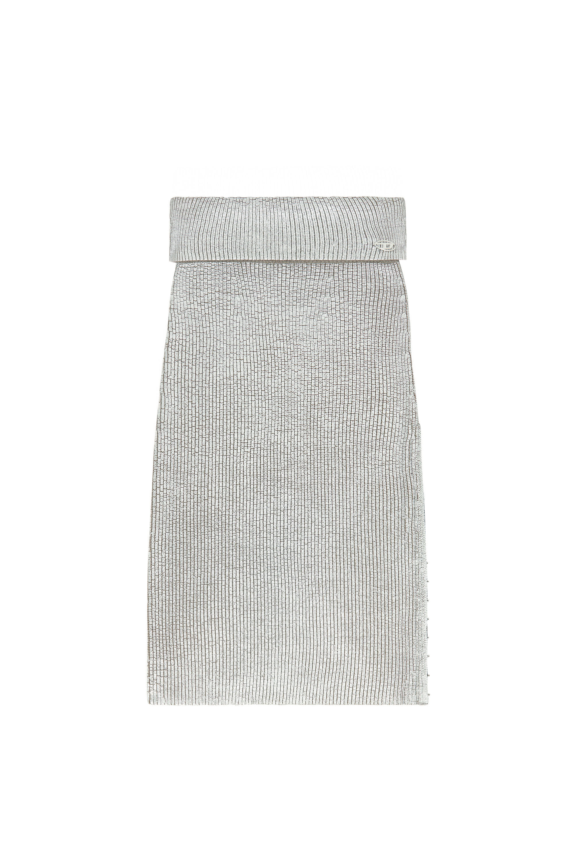 Diesel - M-ADHUETTE, Female's Wool skirt with foil print in Light Grey - 2