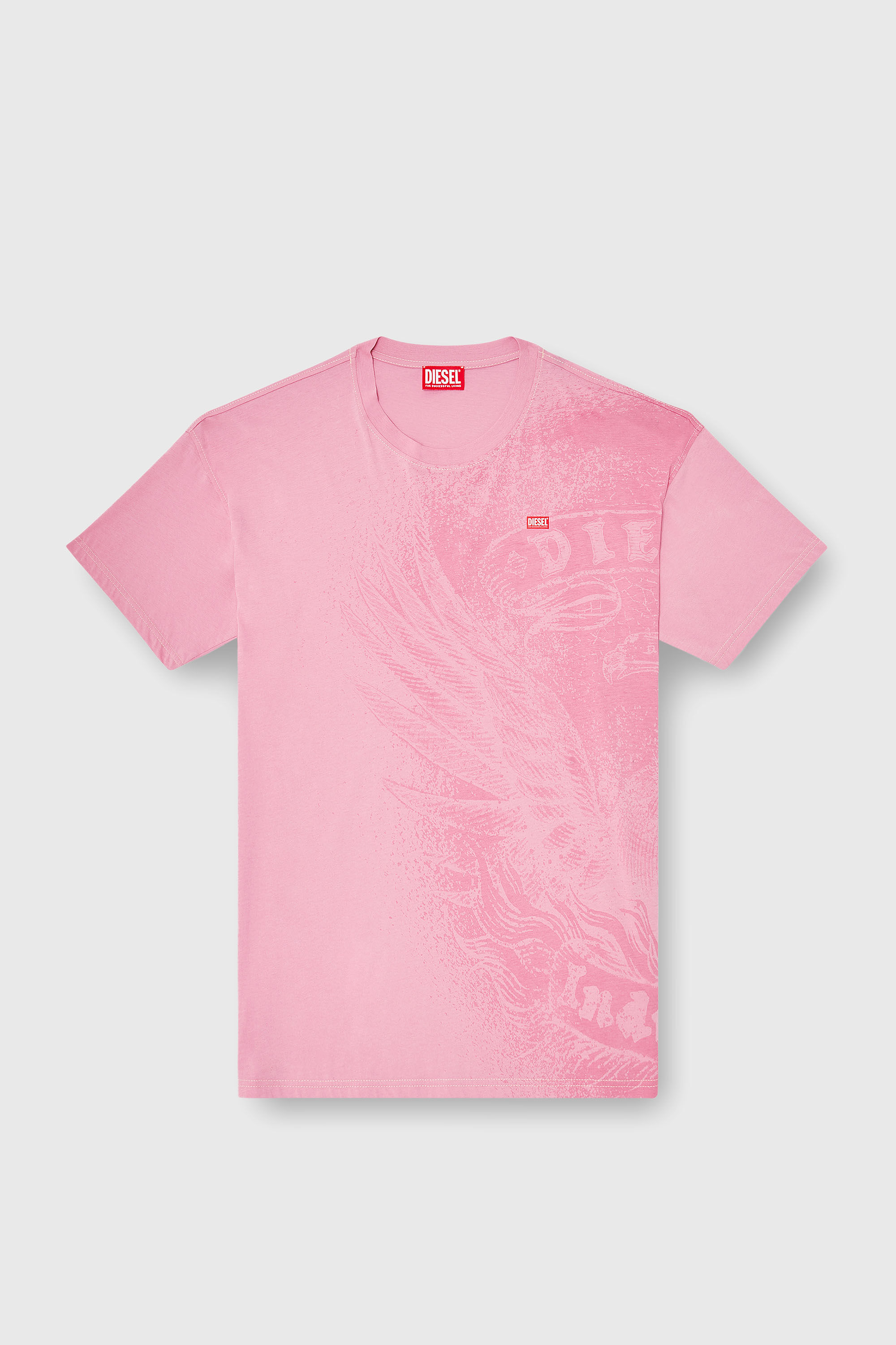 Men's Relaxed T-shirt with pigment prints | Pink | Diesel US