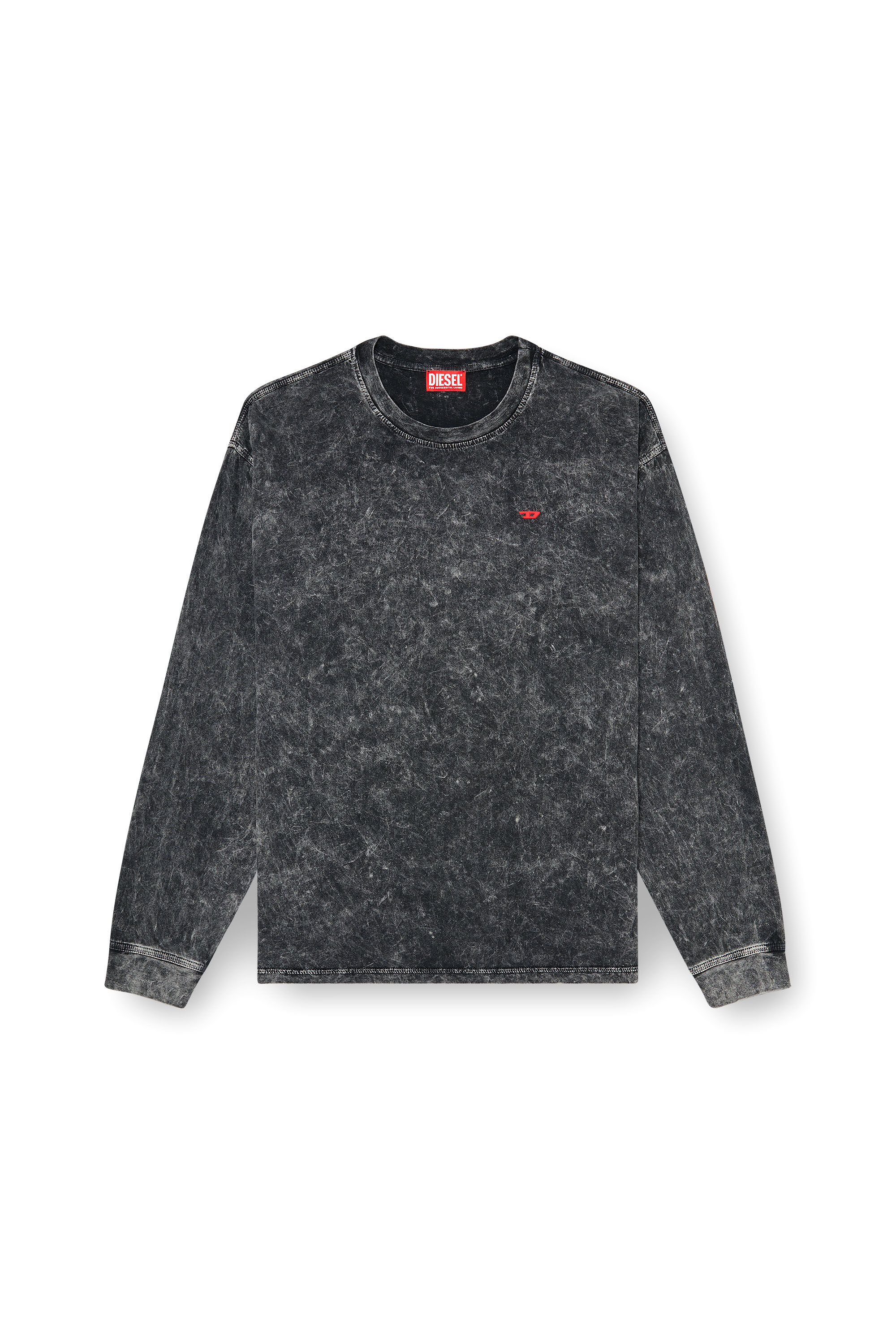 Men's Long sleeve top with treated effect | Grey | Diesel