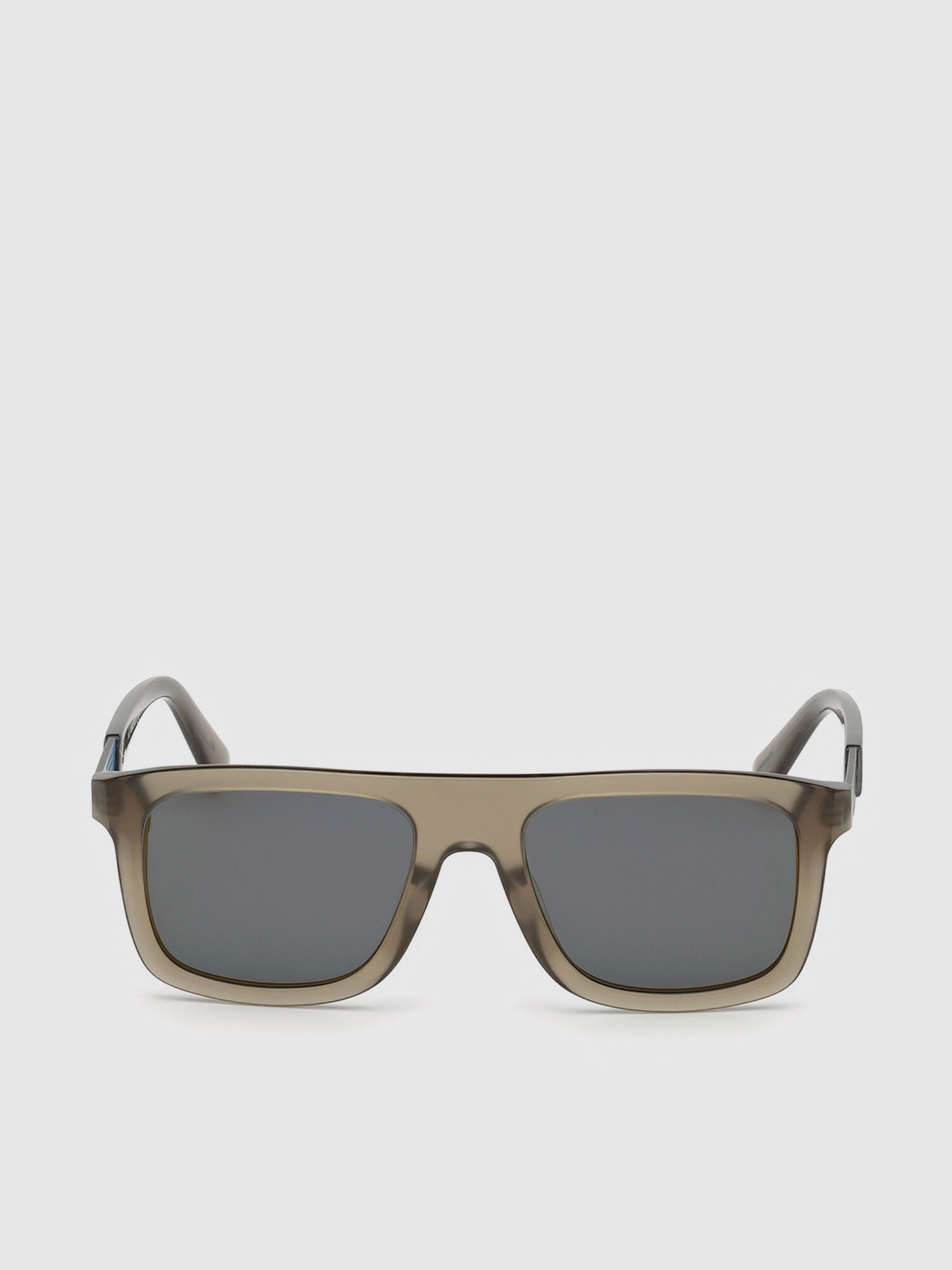 Diesel - DL0268, Man's Square eyewear with metal plaque in Brown - 1