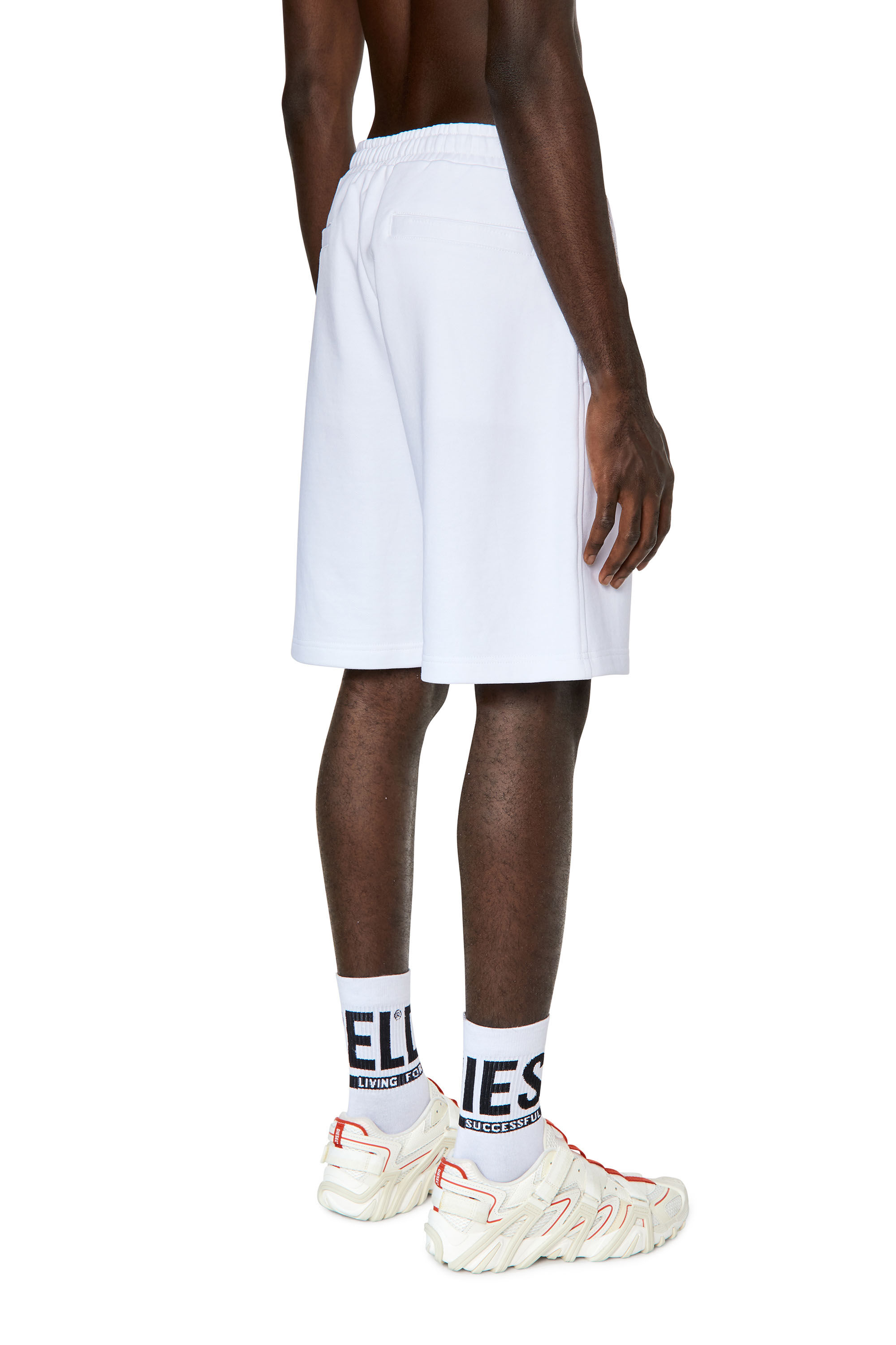 Diesel - P-CROWN-DIV, Male's Sweat shorts with embroidered logo in White - 5