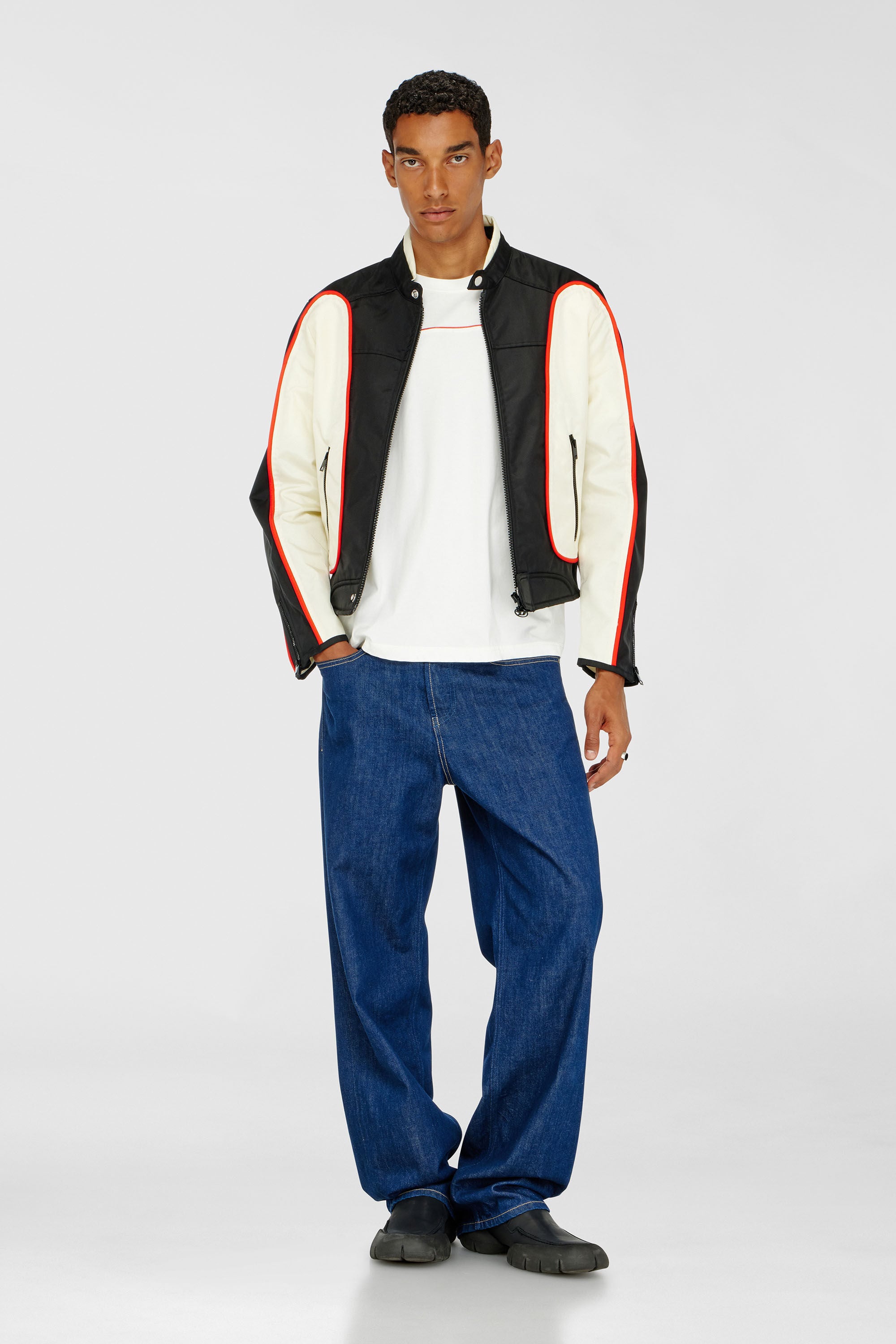 Diesel - T-NORM-PIPING, Camiseta con ribete en contraste Hombre in Blanco - 1