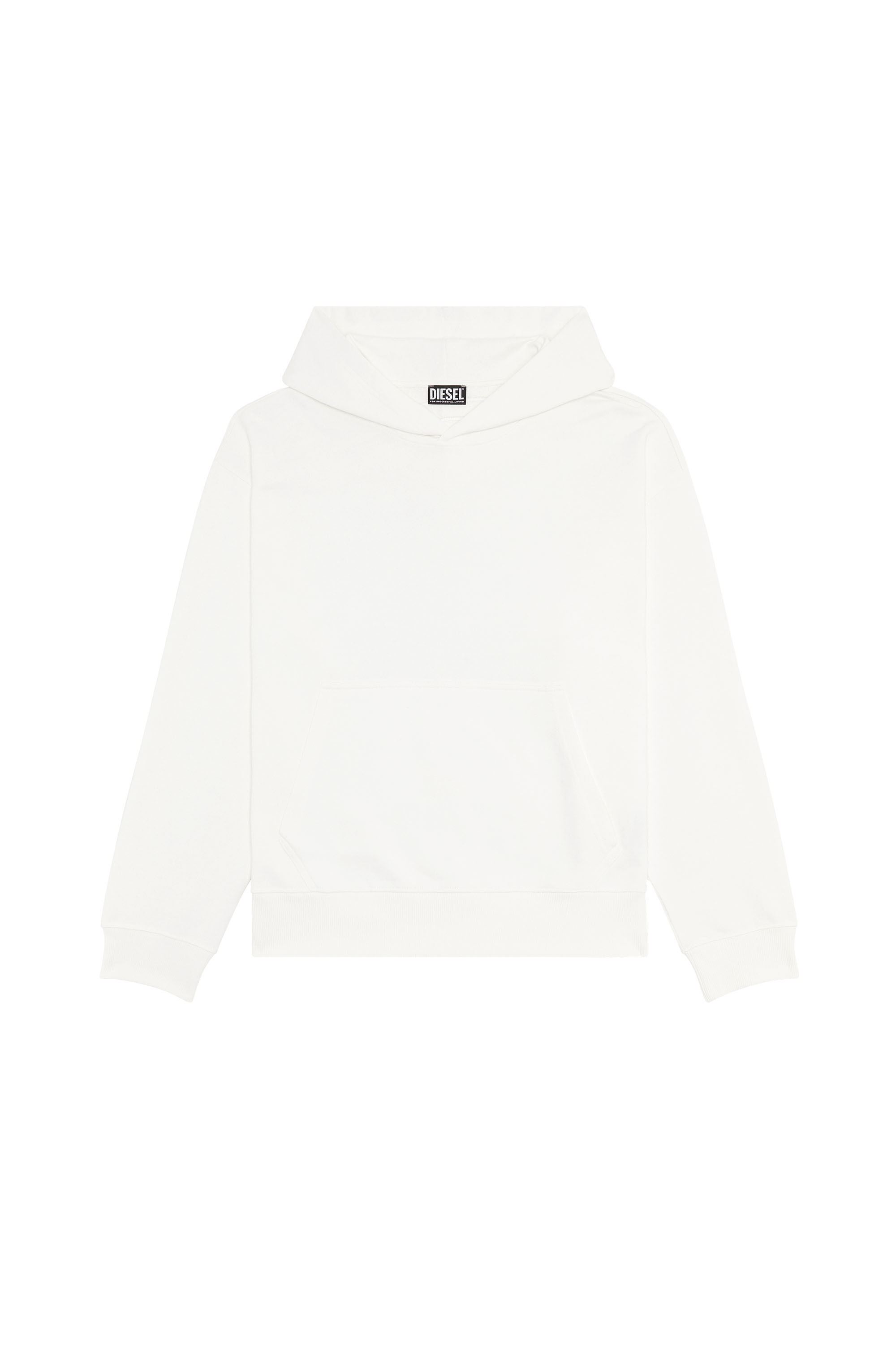 Diesel - S-MACS-HOOD-MEGOVAL, Male's Hoodie with back maxi D logo in White - 2