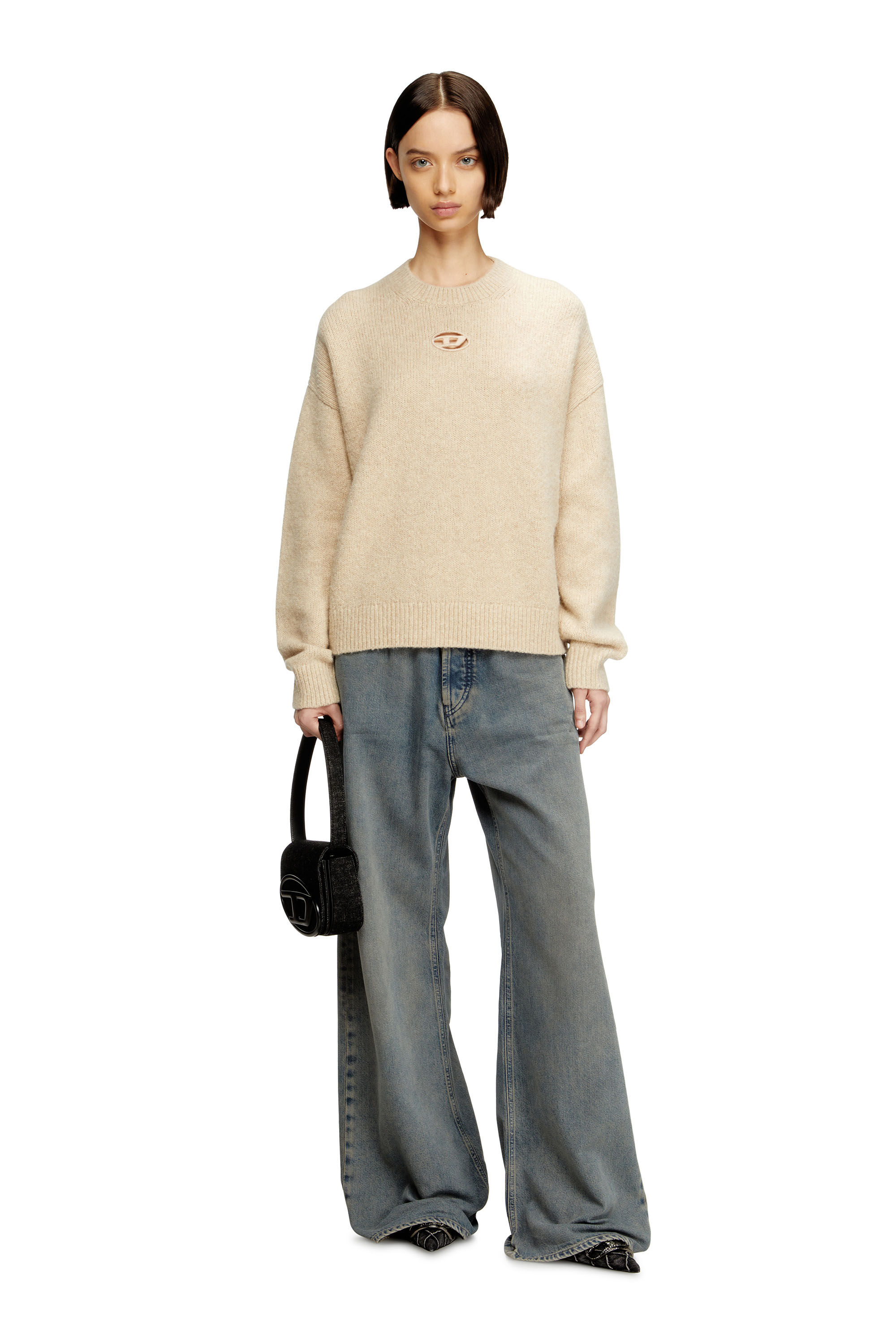 Diesel - M-AREETA, Woman's Jumper in wool and alpaca blend in Beige - 1