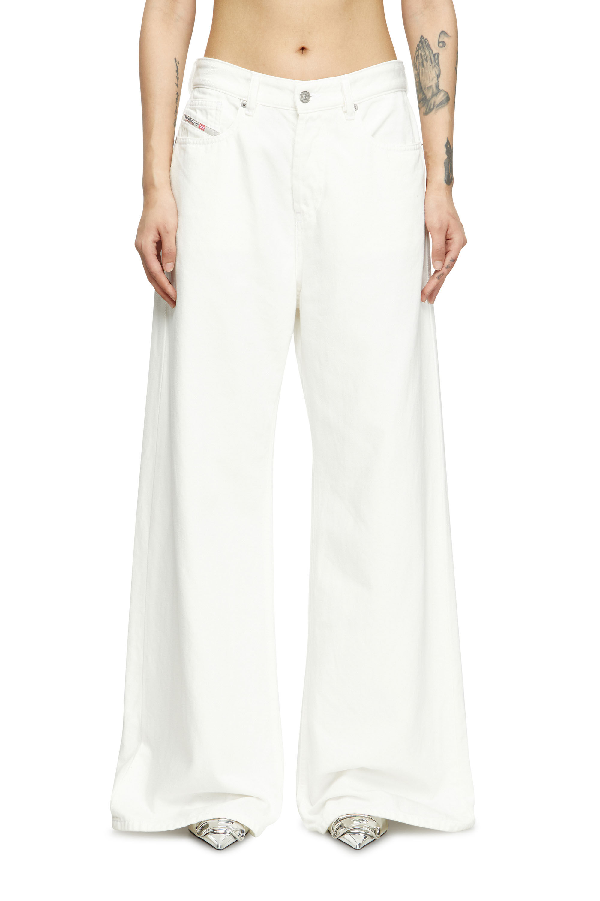 Women's Puddle Relaxed Jeans | White | Diesel 1996 D-Sire