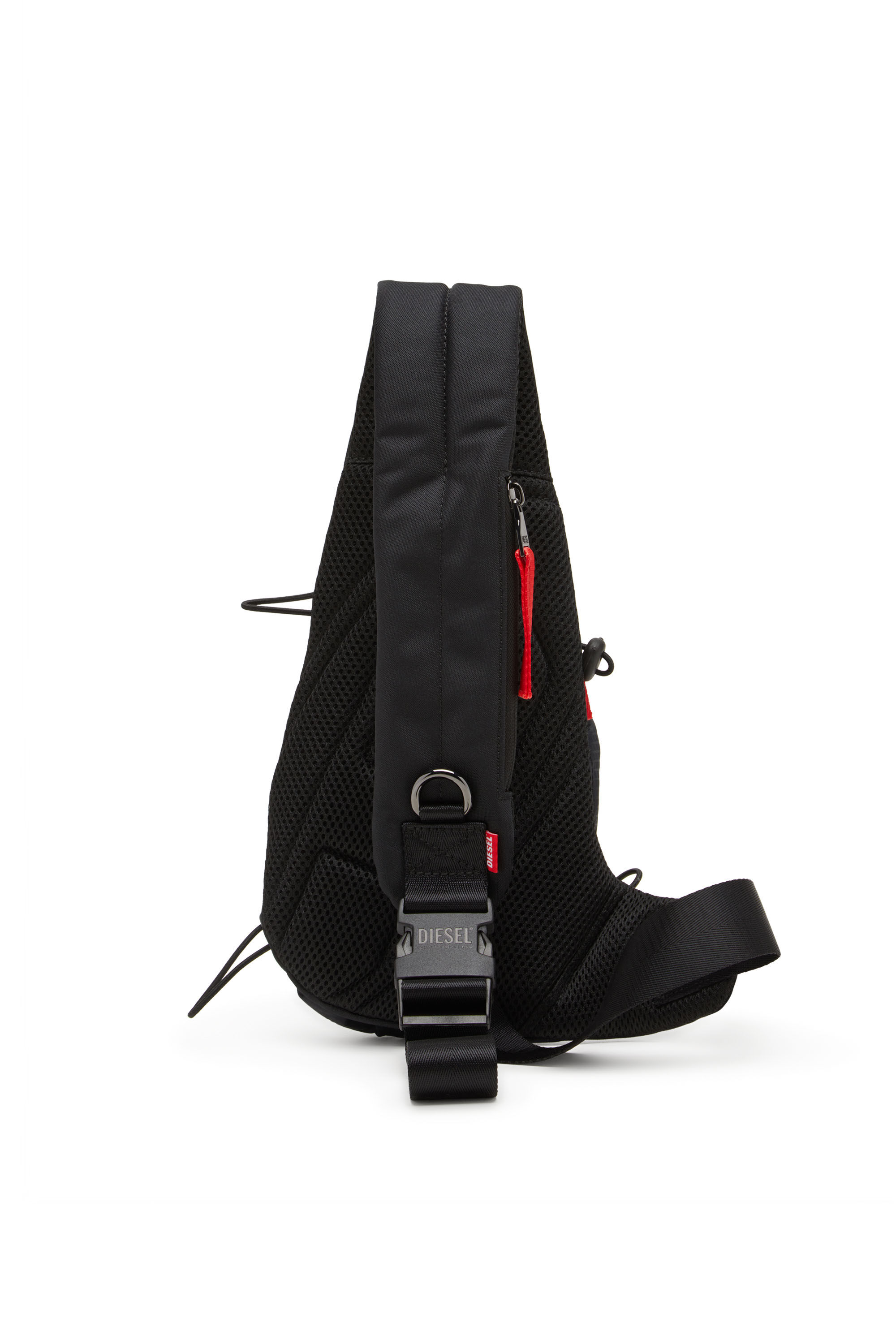 バッグ DIIESEL BODY BAG Men's Zip-D-Sling bag in check-jacquard shell | Black | Diesel