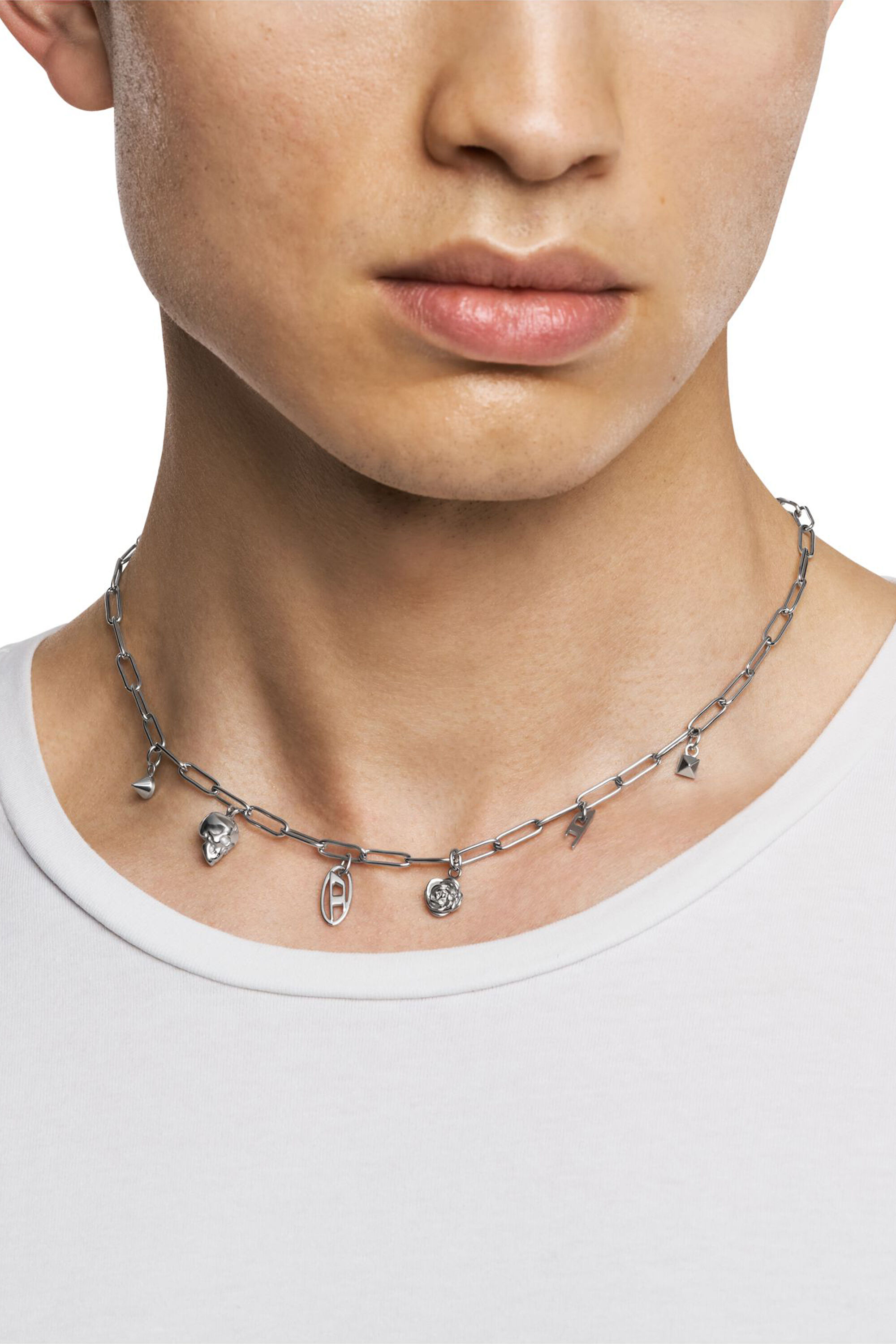 Women's Stainless Steel Charm Necklace | Silver | Diesel