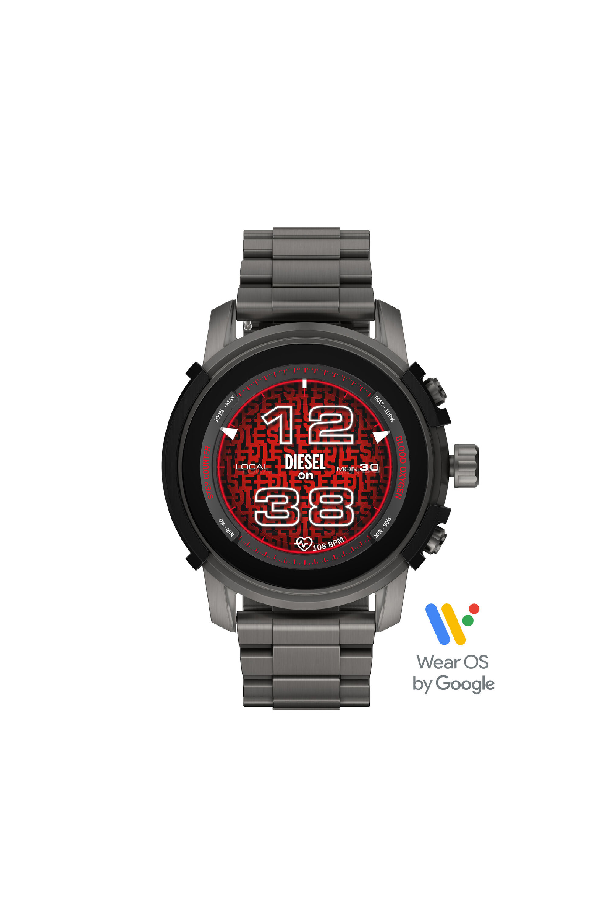 Diesel - DZT2042, Male's Griffed stainless steel smartwatch in Dark Grey - 5
