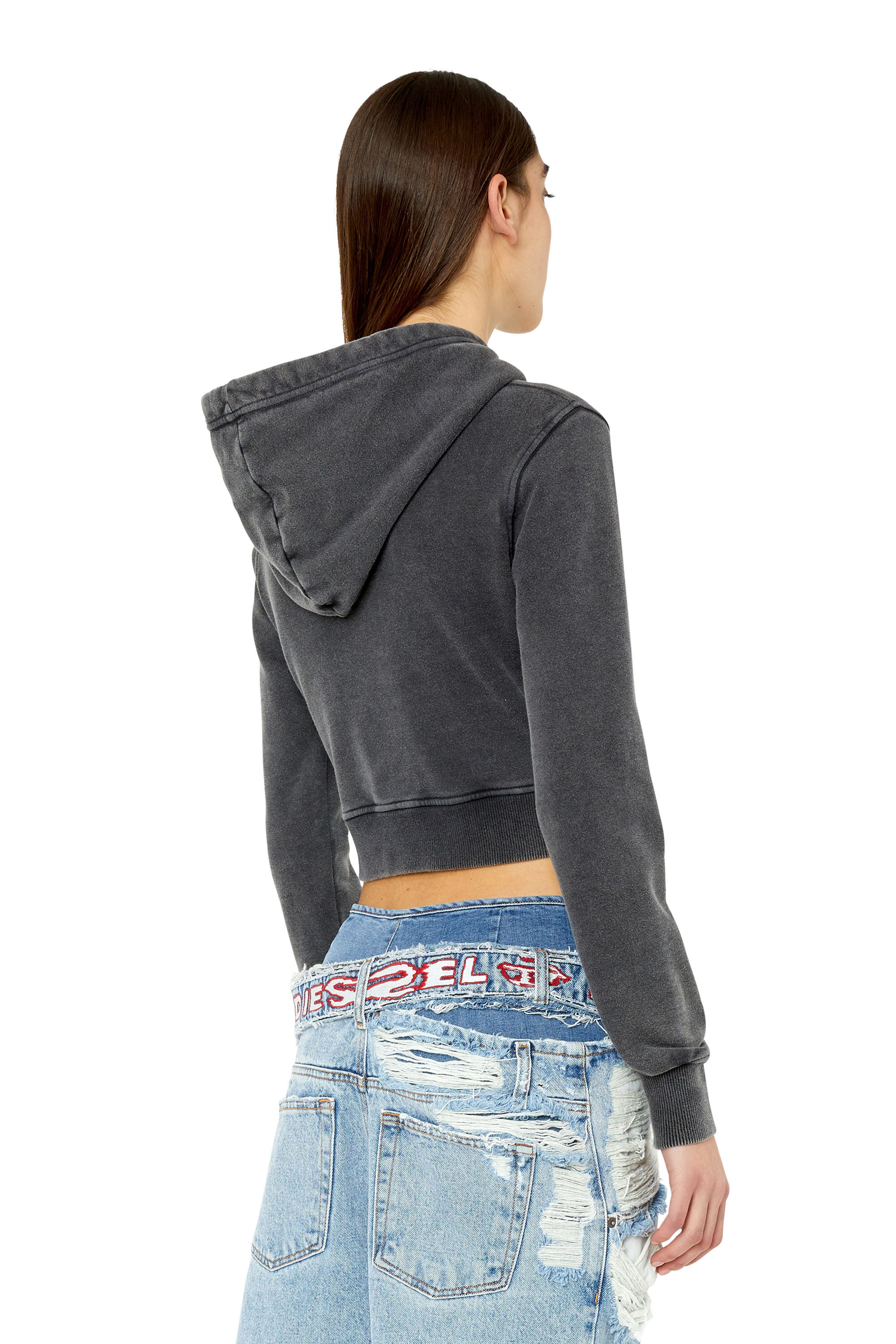 F-SLIMMY-HOOD-G1 Woman: Hoodie with torus logo print | Diesel