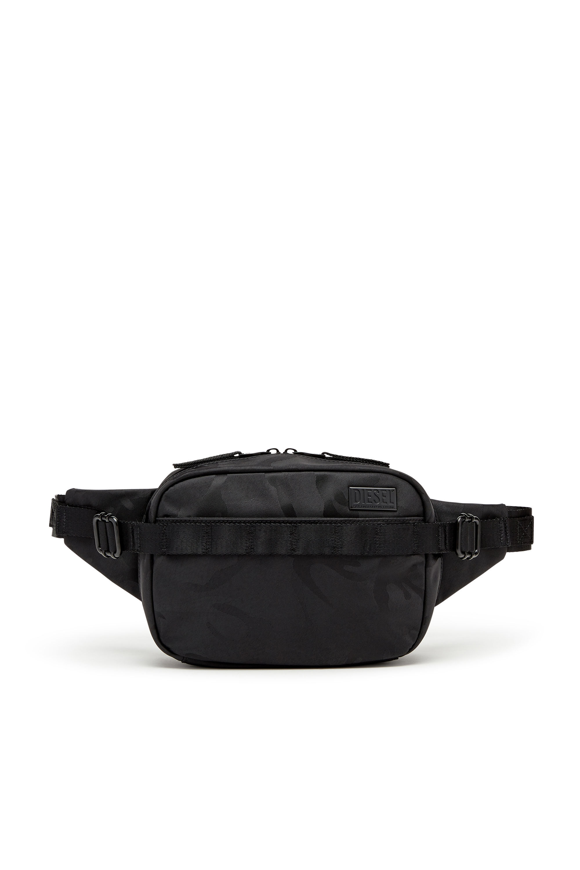 Diesel - DSRT BELTBAG, Dsrt-Sac banane utility en nylon imprimé Homme in Noir - 1
