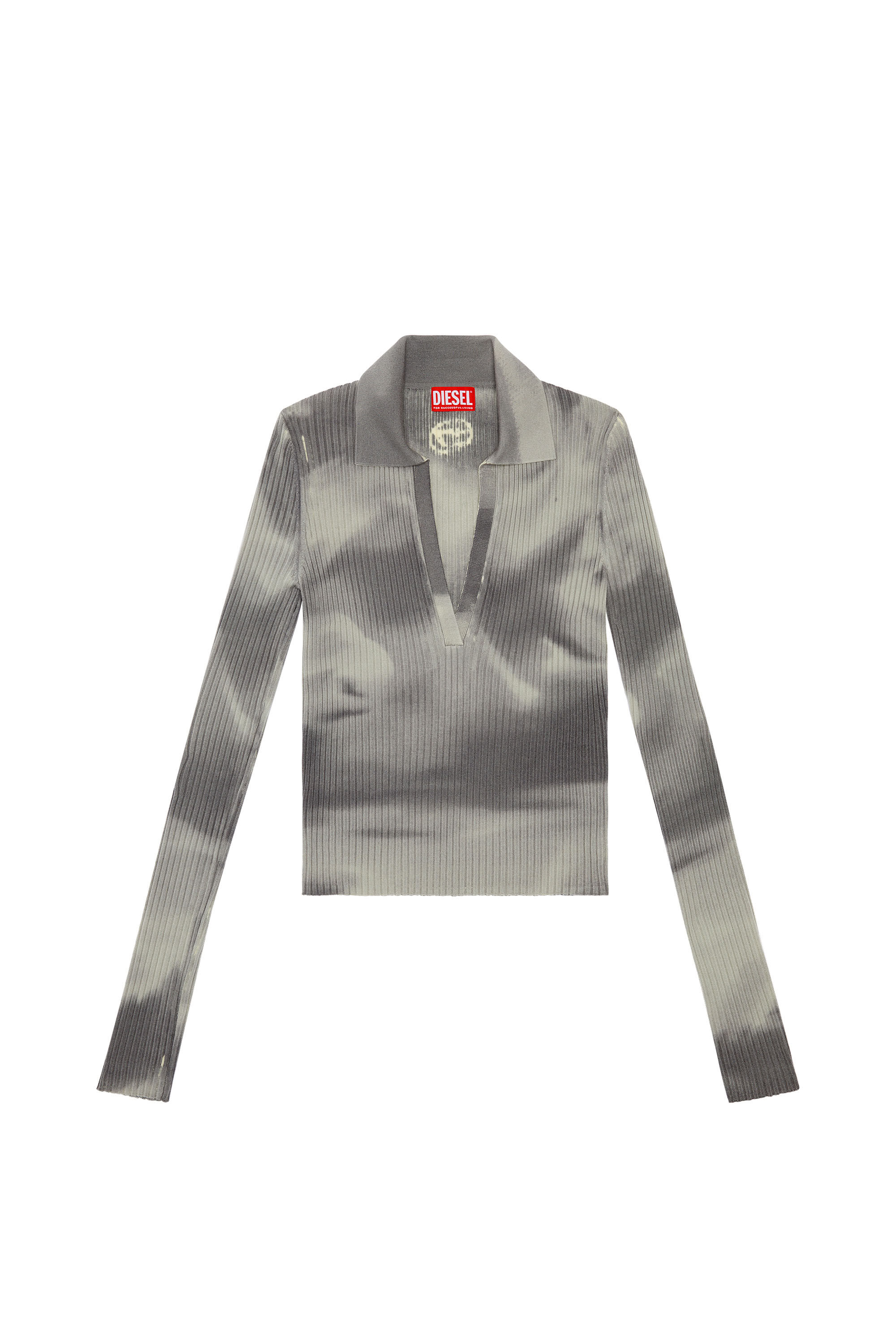 DIESEL / トップス/S/ウール/GRY/OTHAJ/M-BRIANA// Women's Wool-knit polo top with camo print | Grey | Diesel