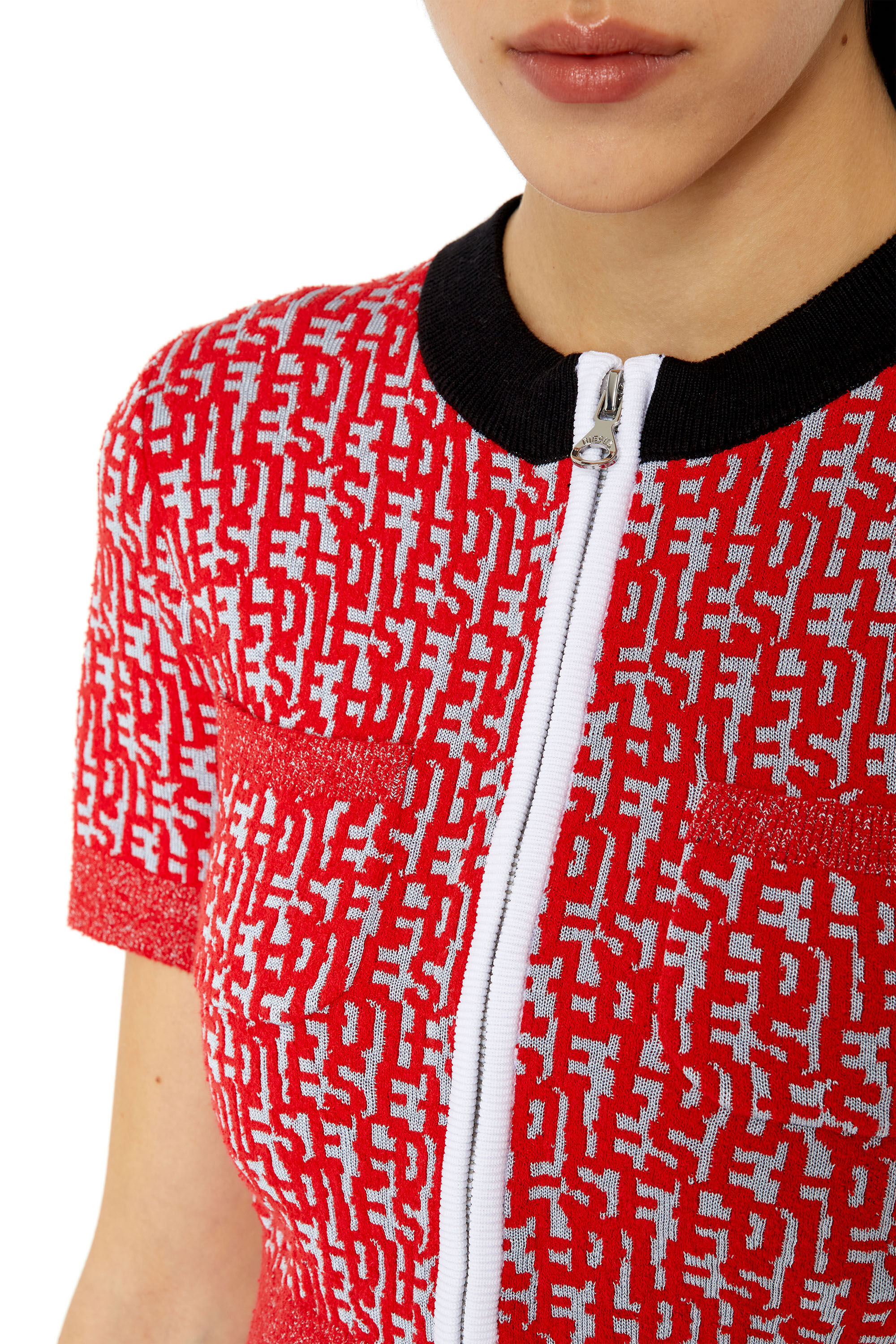 M-ATHILDE Woman: Mini cardigan with bouclé-knit monogram | Diesel
