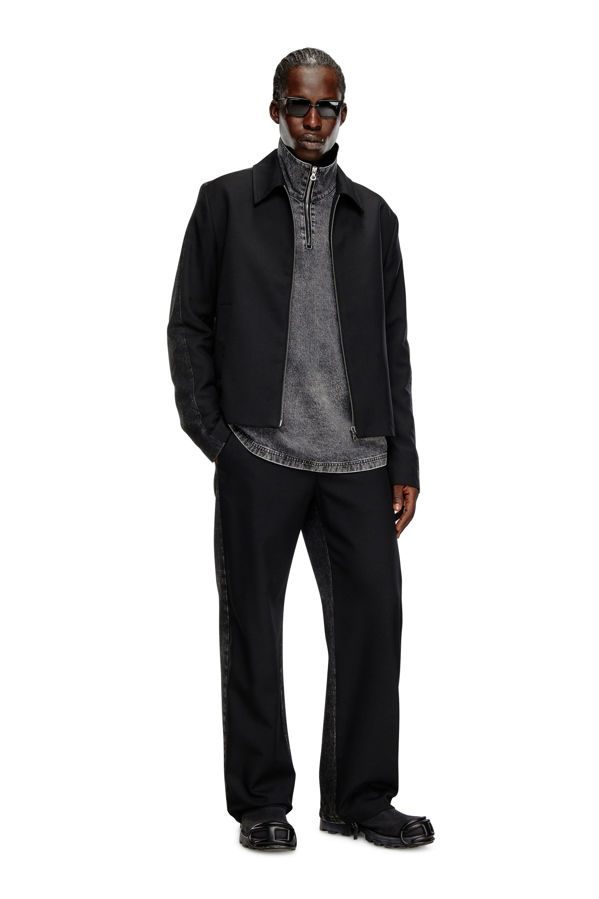 ジャケット・アウター Nordstrom wool blouson jacket BLK S Marc New York Jacket Men's M Black Full Zip Long Sleeve