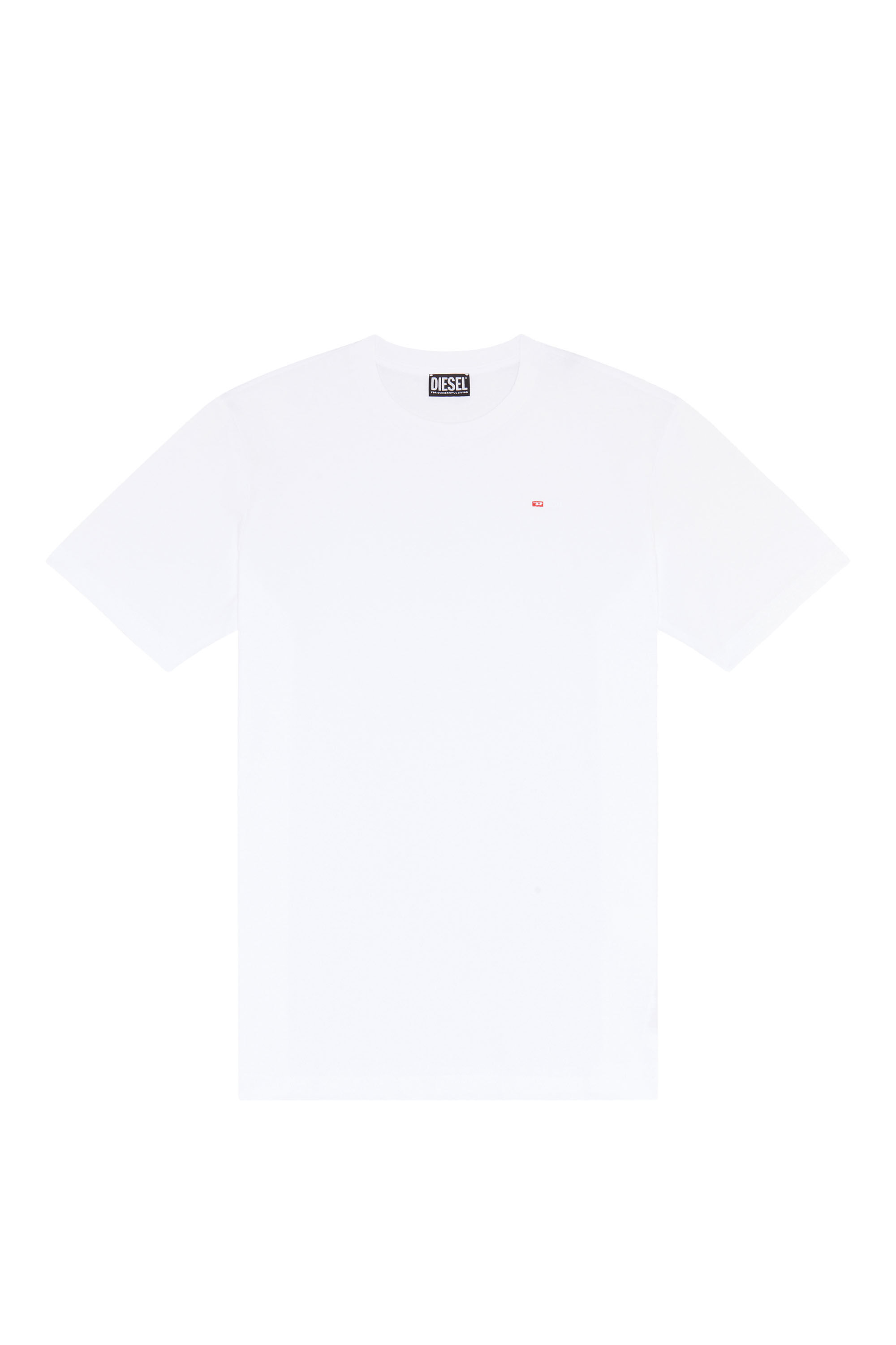 Diesel - T-JUST-MICRODIV, Male's T-shirt with micro-embroidered logo in White - 2